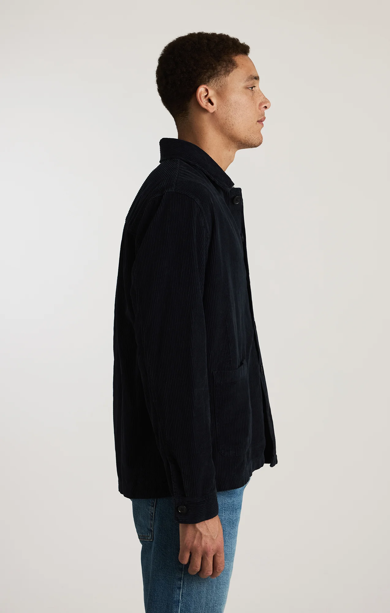 BUTTON-UP OVERSHIRT IN NAVY - Image 3