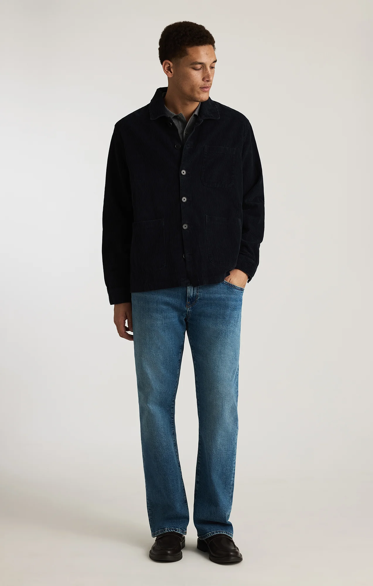 BUTTON-UP OVERSHIRT IN NAVY - Image 5
