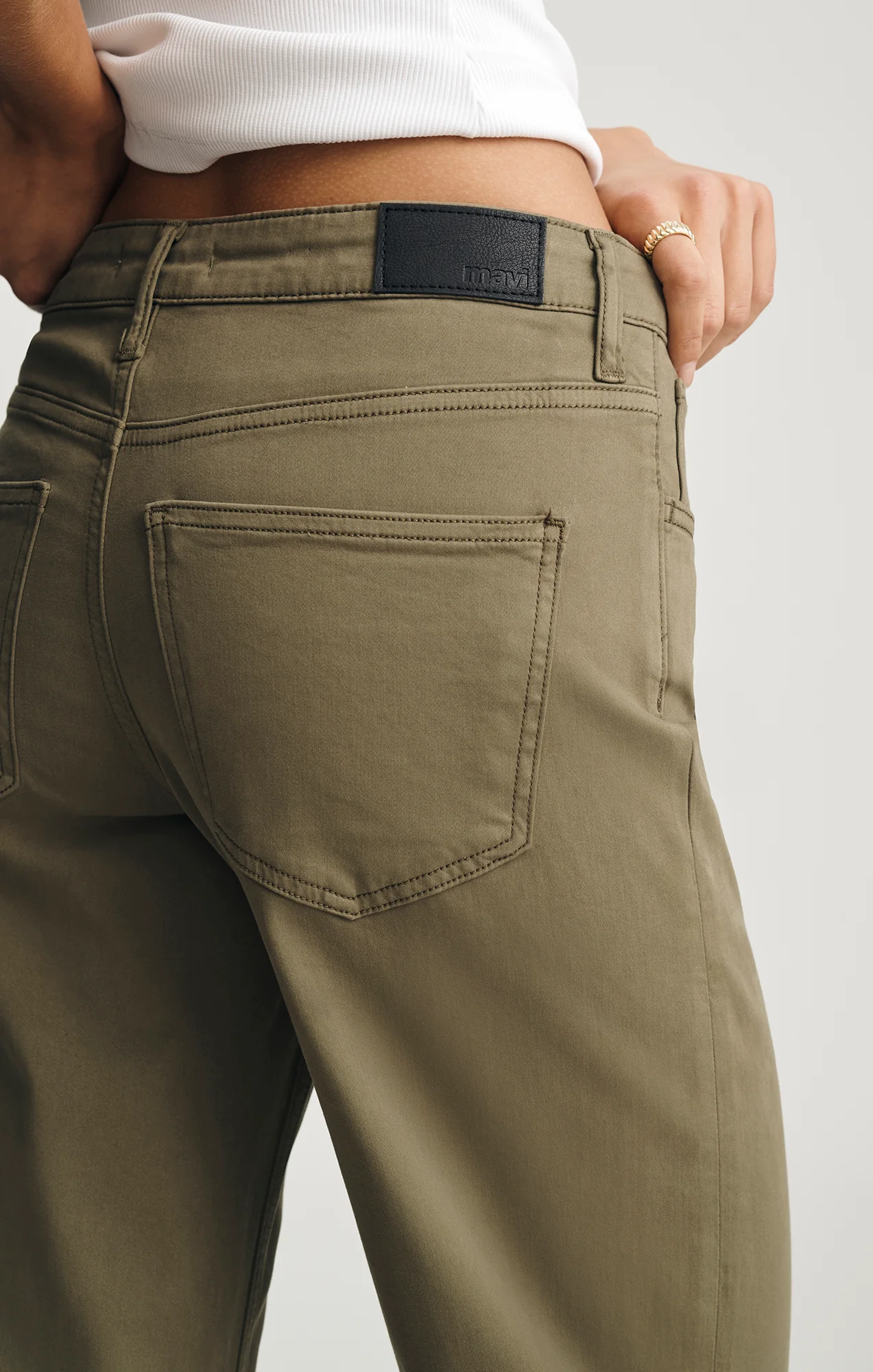 ALENA WIDE LEG IN DARK OLIVE SATEEN - Image 6