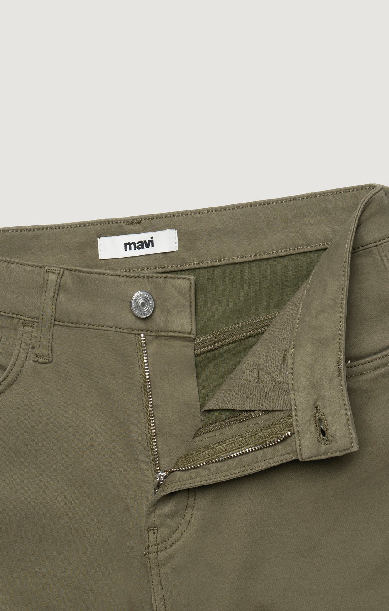 ALENA WIDE LEG IN DARK OLIVE SATEEN - Image 8