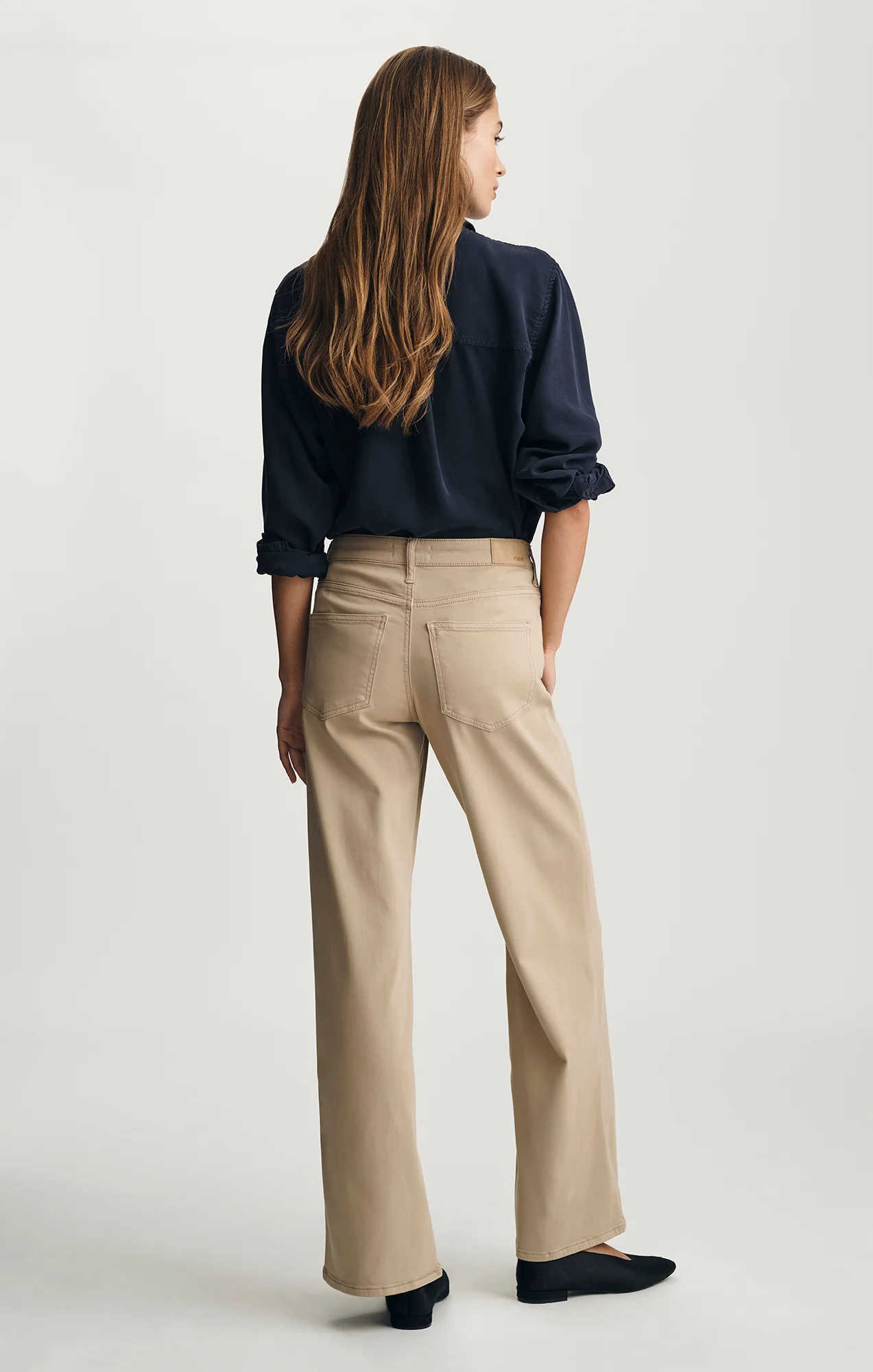 ALENA WIDE LEG IN FRENCH BEIGE SATEEN - Image 3