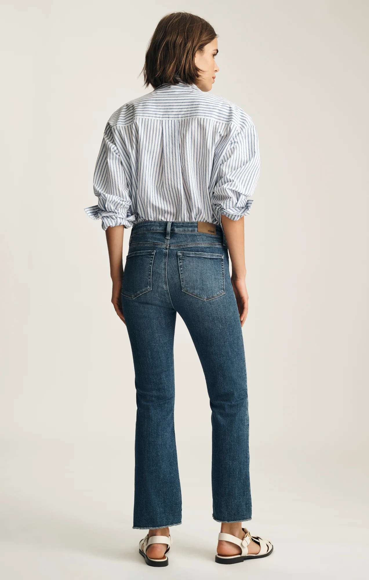ANIKA CROPPED FLARE IN DARK BRUSHED FLEX BLUE - Image 2