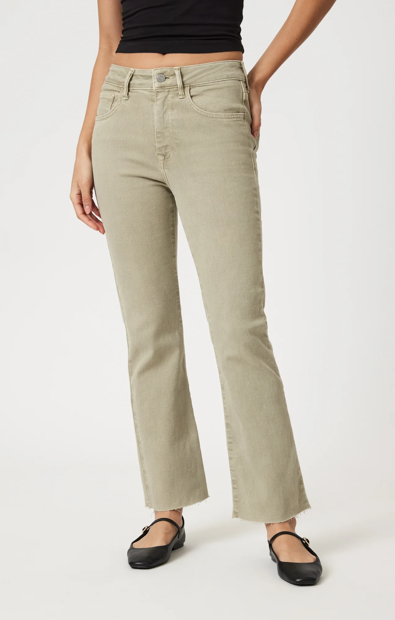 ANIKA CROPPED FLARE IN GREEN FLEX BLUE - Image 3