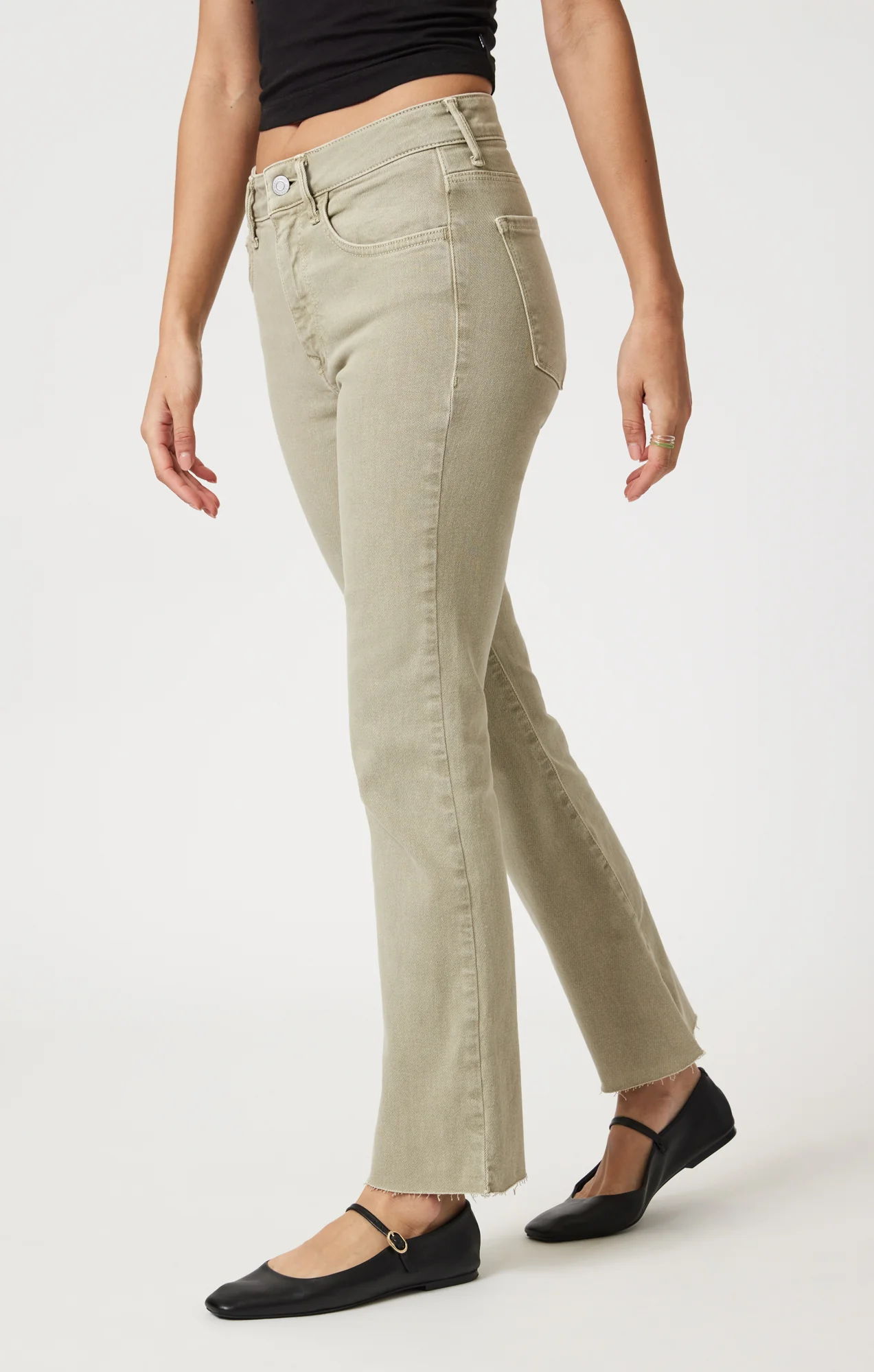 ANIKA CROPPED FLARE IN GREEN FLEX BLUE - Image 5