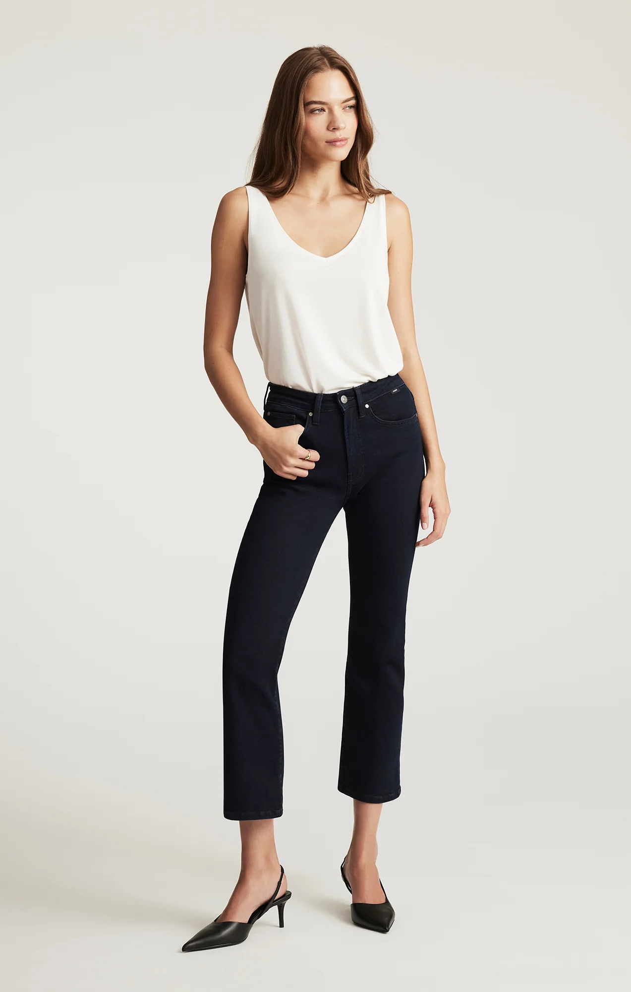 ANIKA CROPPED FLARE IN INK FLEX BLUE