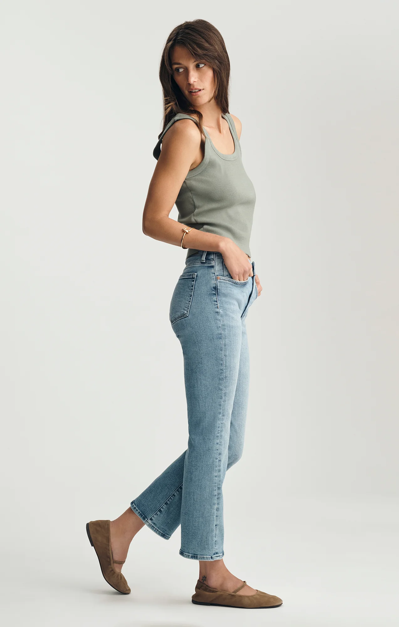 ANIKA CROPPED FLARE IN LIGHT BRUSHED FLEX BLUE - Image 2