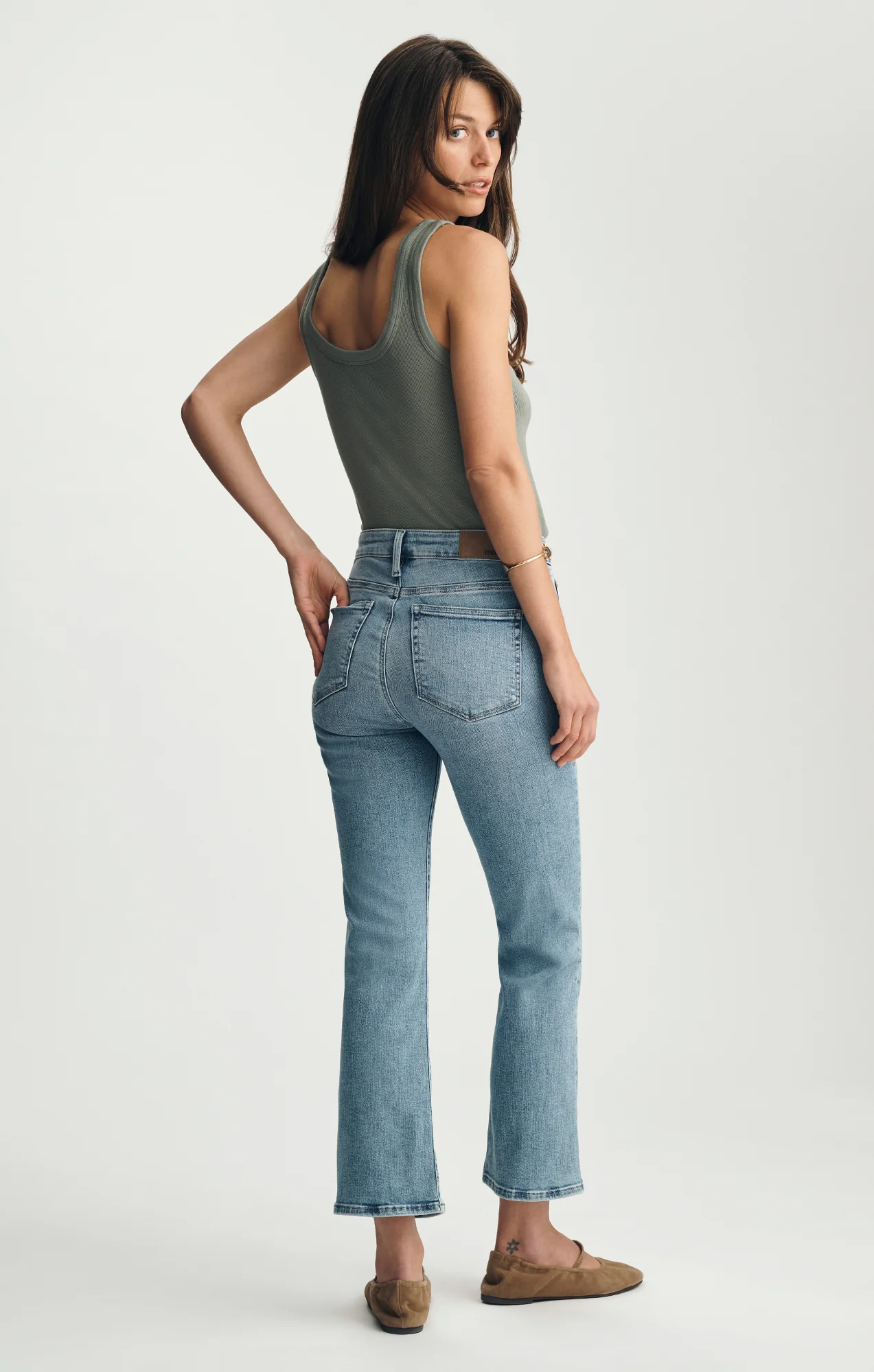 ANIKA CROPPED FLARE IN LIGHT BRUSHED FLEX BLUE - Image 3