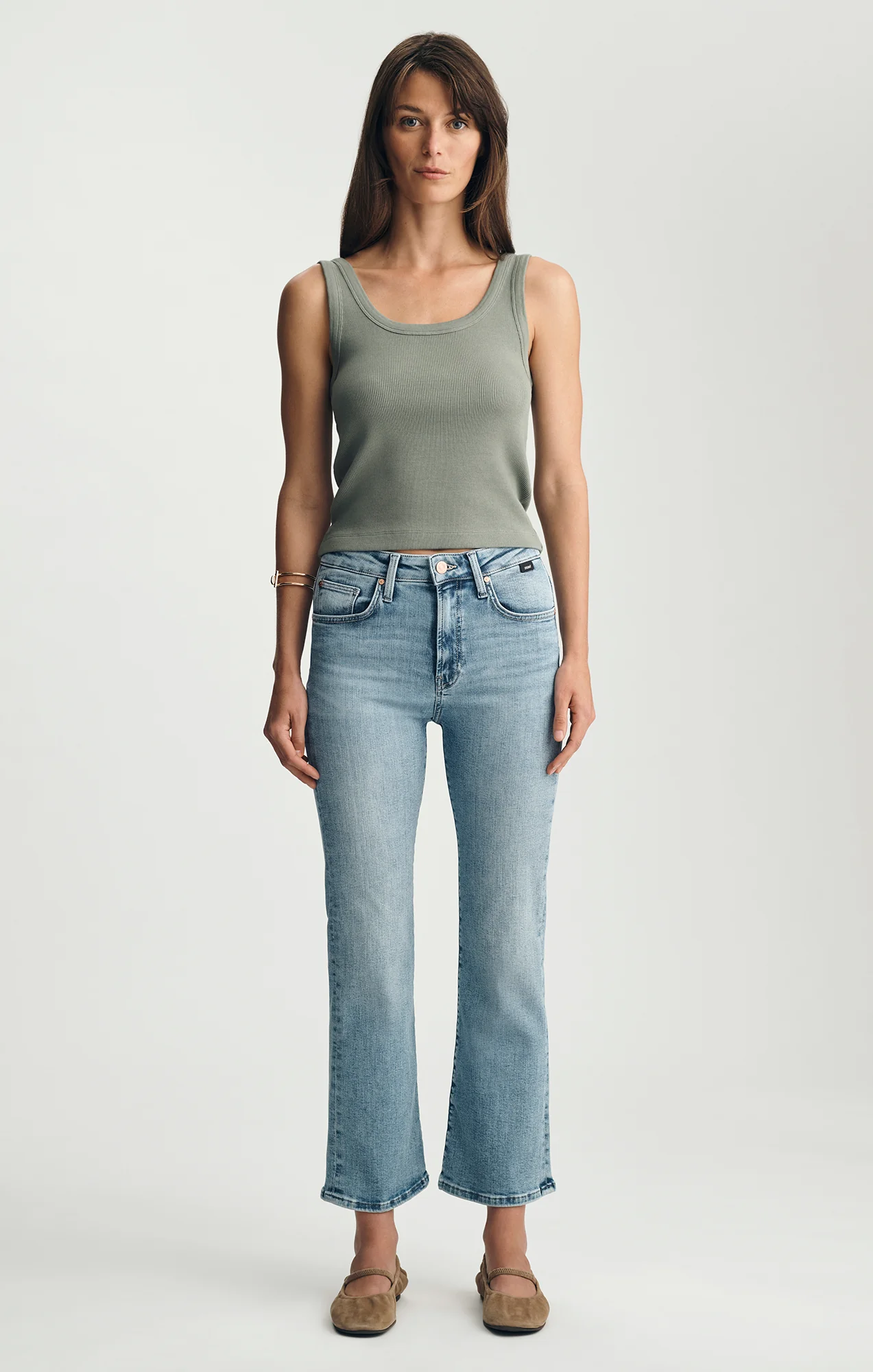ANIKA CROPPED FLARE IN LIGHT BRUSHED FLEX BLUE - Image 4