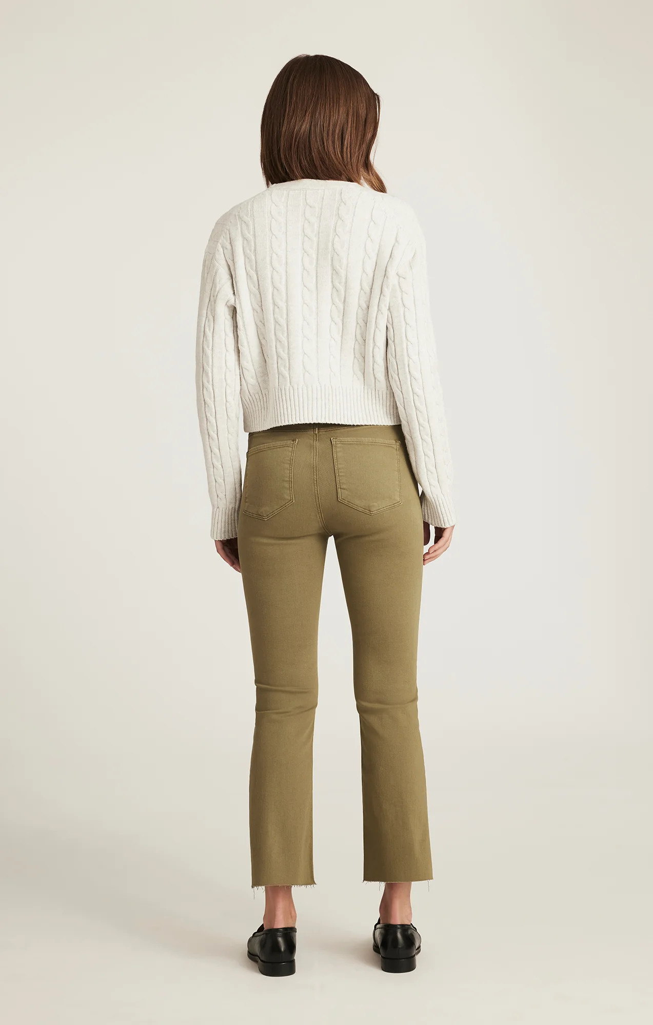 ANIKA CROPPED FLARE IN OLIVE FLEX BLUE - Image 3