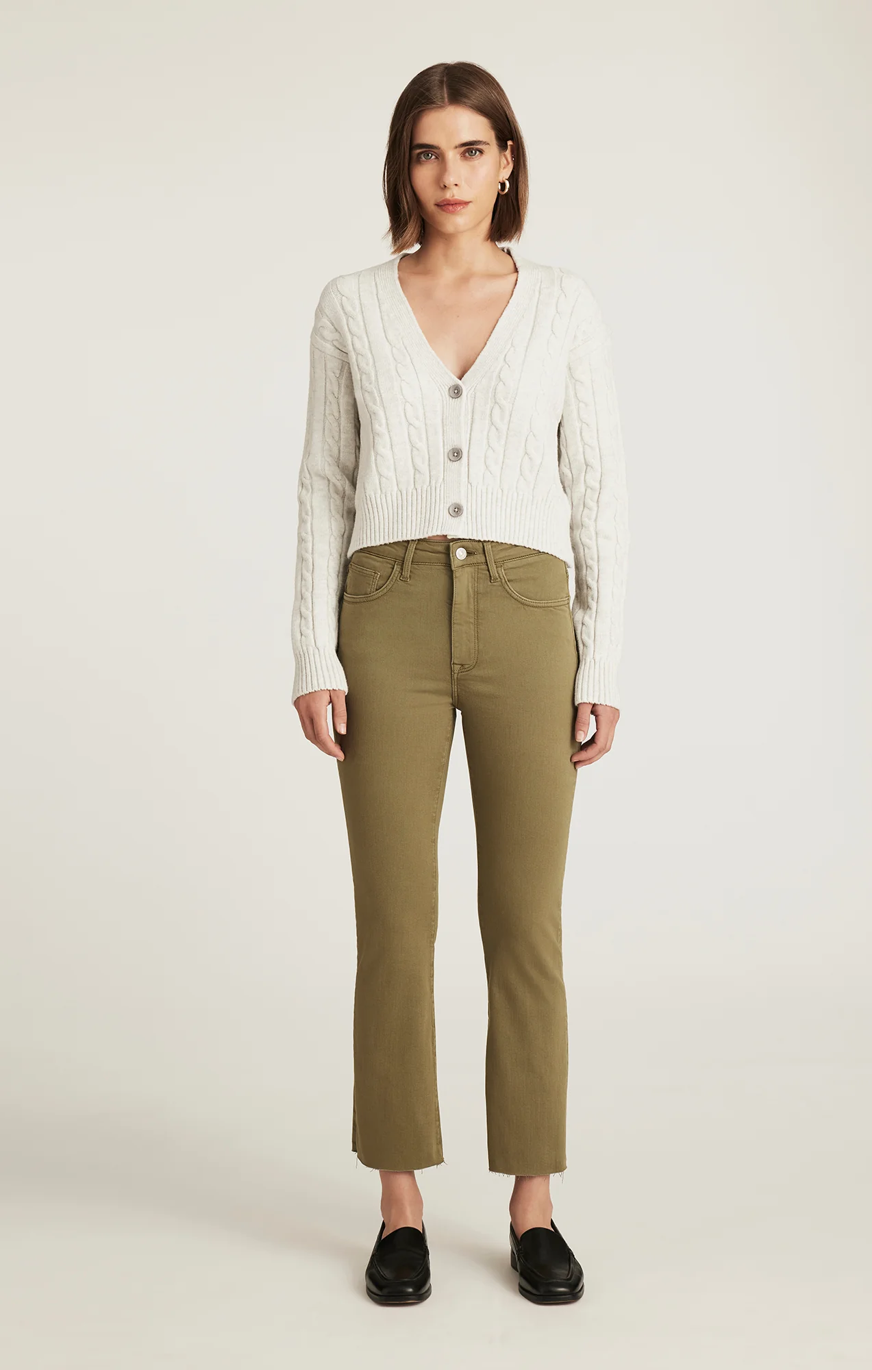 ANIKA CROPPED FLARE IN OLIVE FLEX BLUE - Image 4