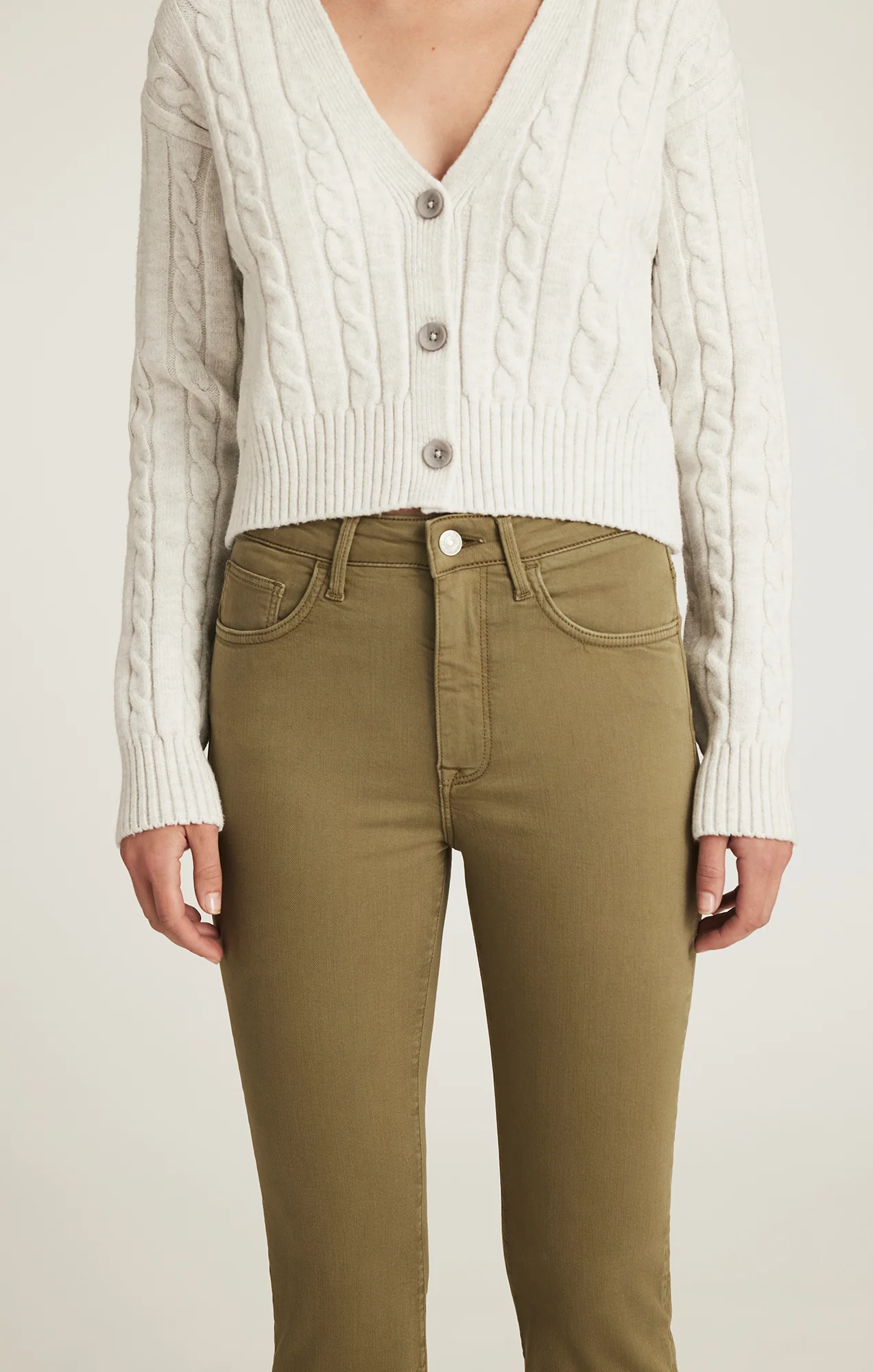 ANIKA CROPPED FLARE IN OLIVE FLEX BLUE - Image 6