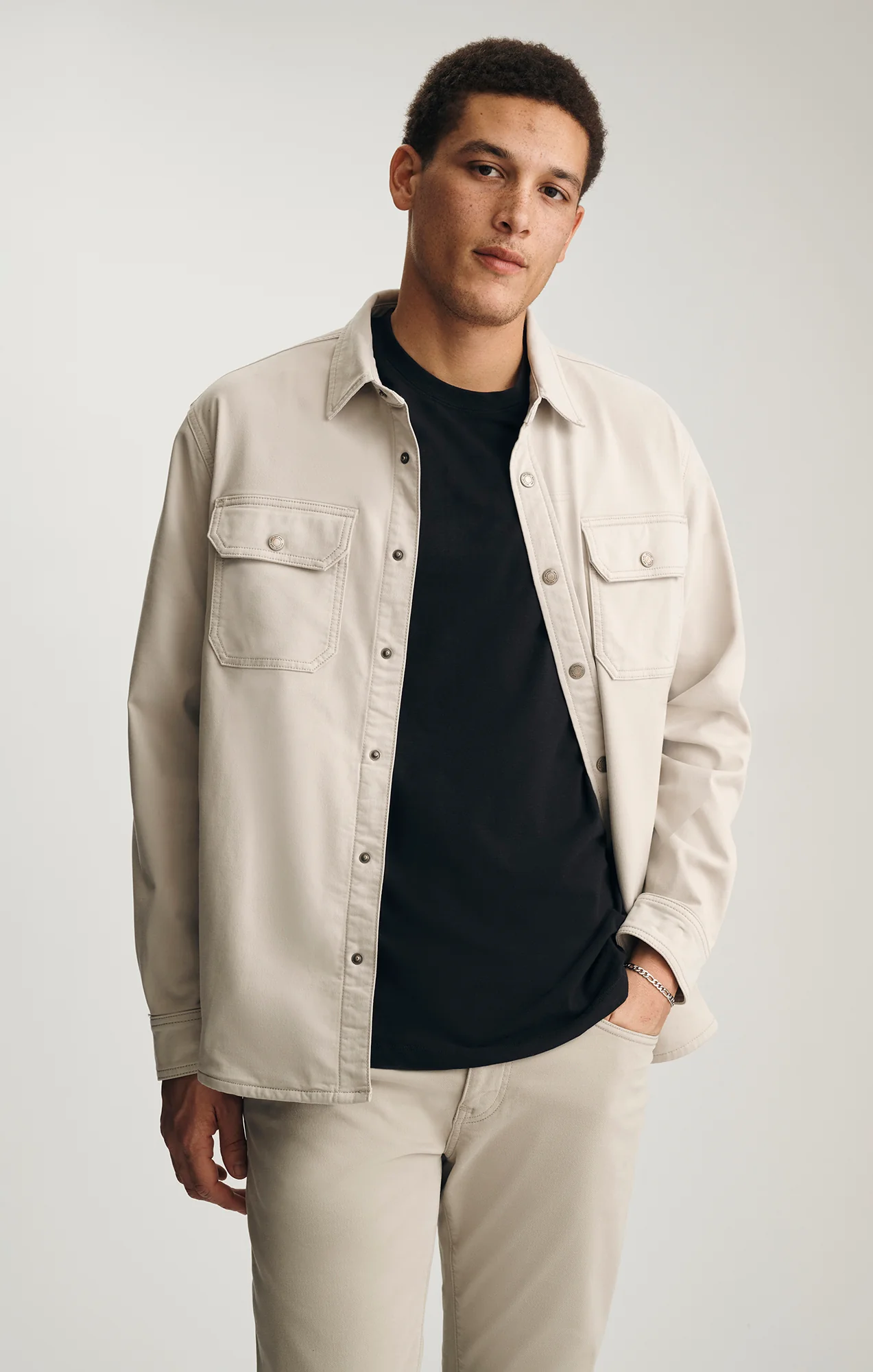 ASHER DENIM OVERSHIRT IN CLOUD EXPLORER