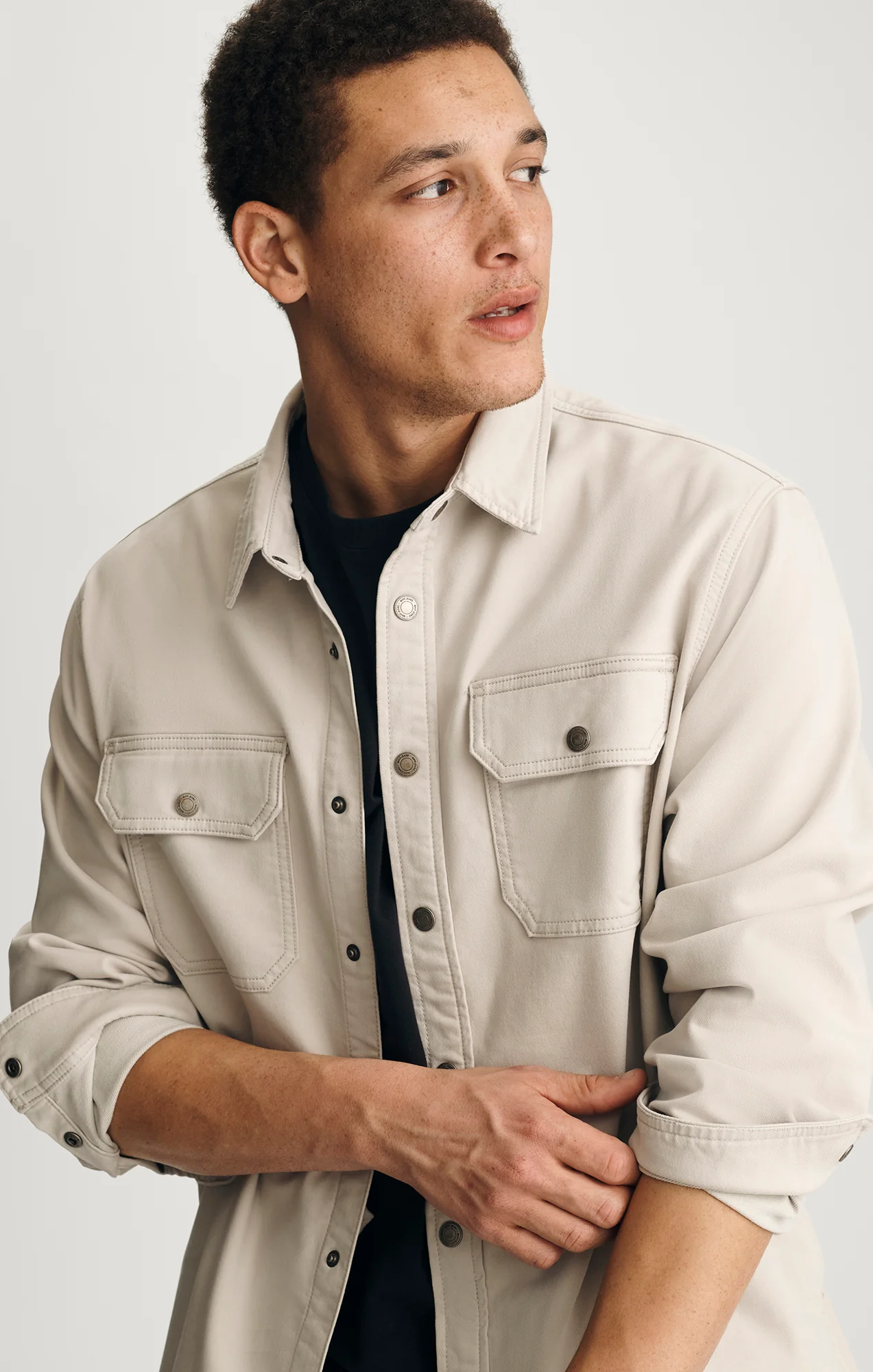 ASHER DENIM OVERSHIRT IN CLOUD EXPLORER - Image 4