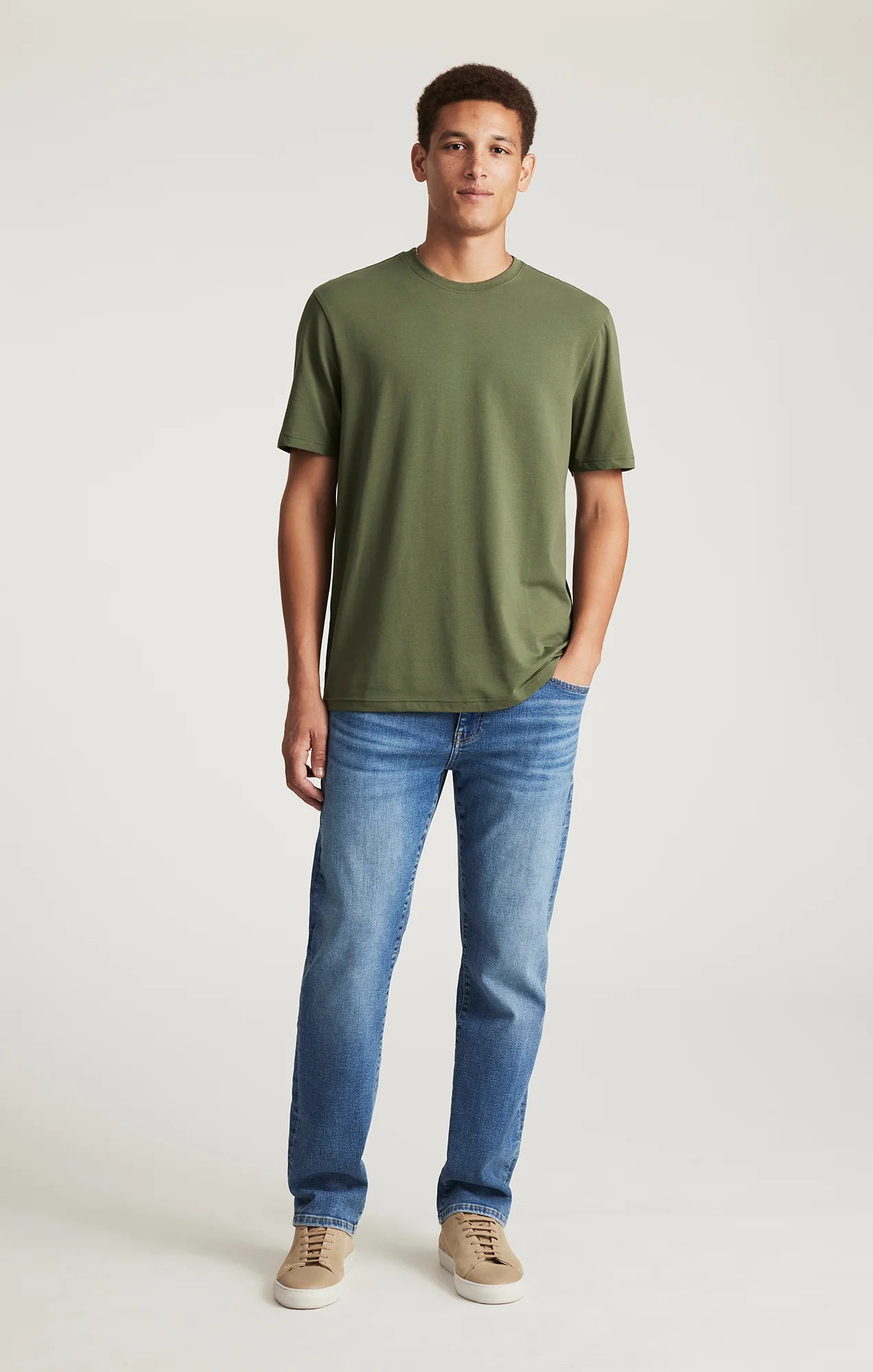 CREW NECK T-SHIRT IN THYME - Image 4