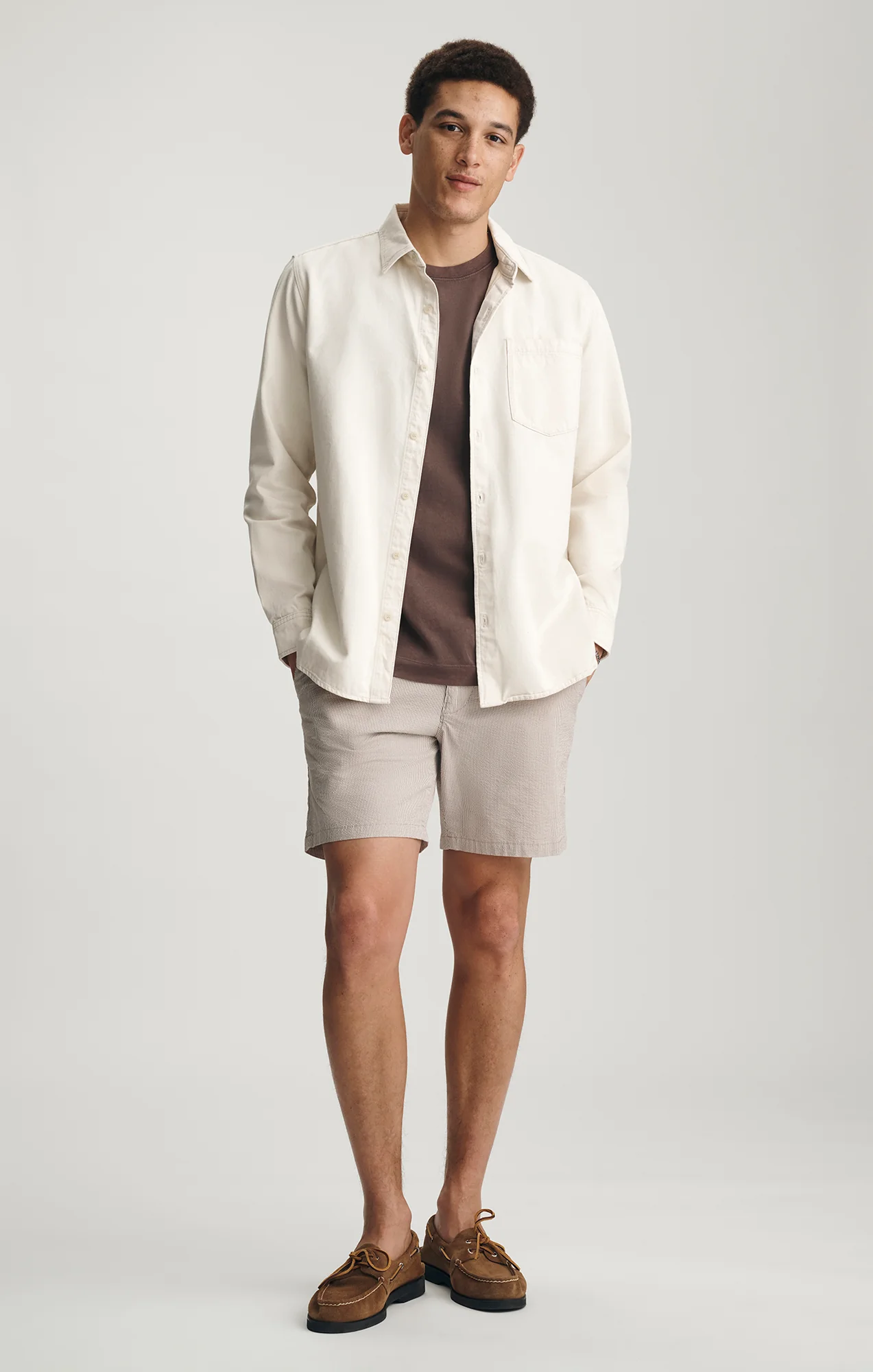 BILL DENIM SHIRT IN ECRU LINEN DENIM - Image 4