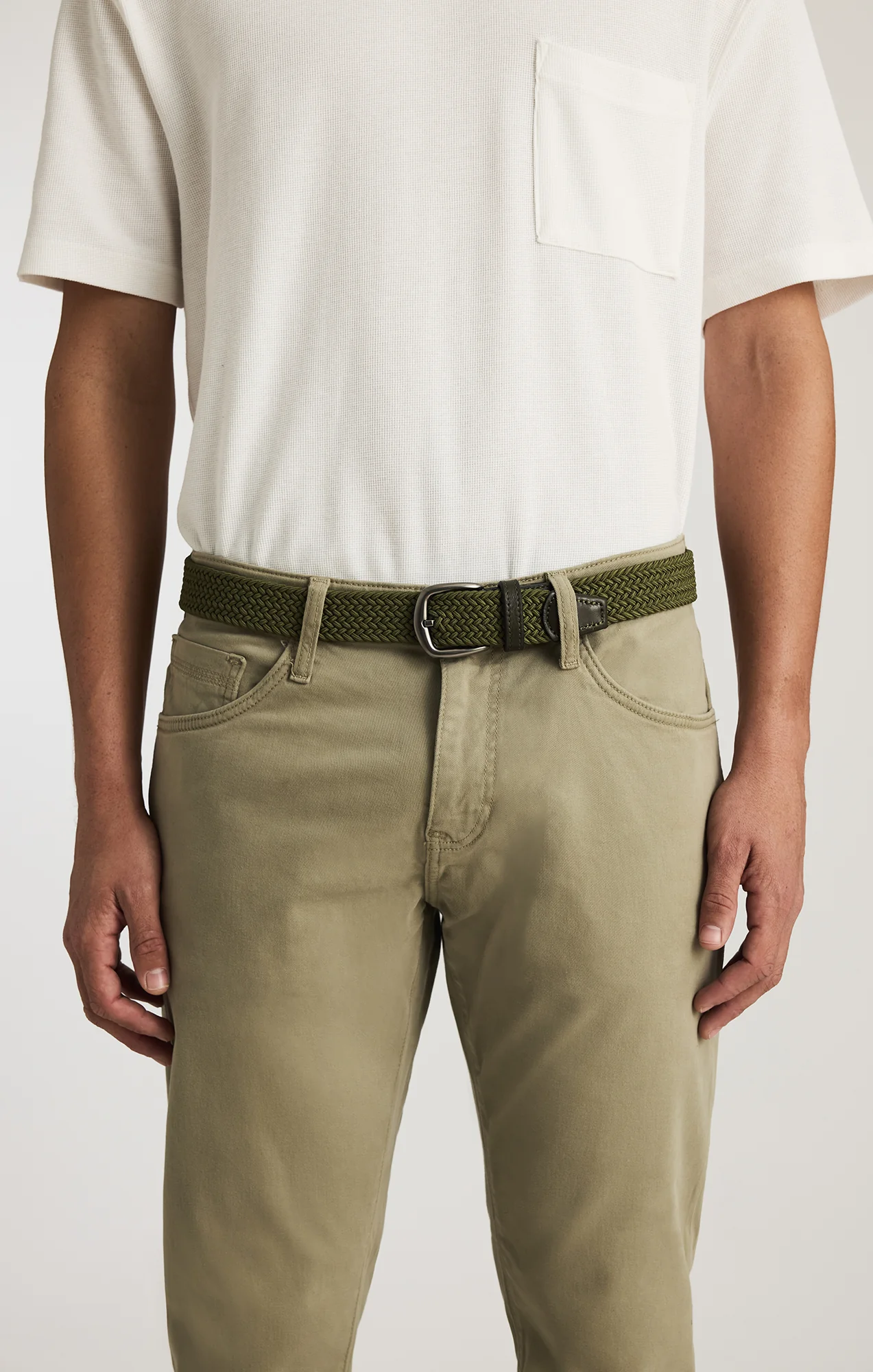 BRAIDED BELT IN KHAKI - Image 2