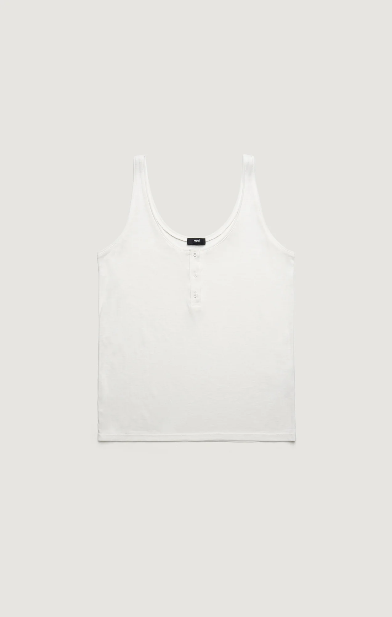 LUXE TOUCH TENCEL™ HENLEY TANK TOP IN ANTIQUE WHITE - Image 6