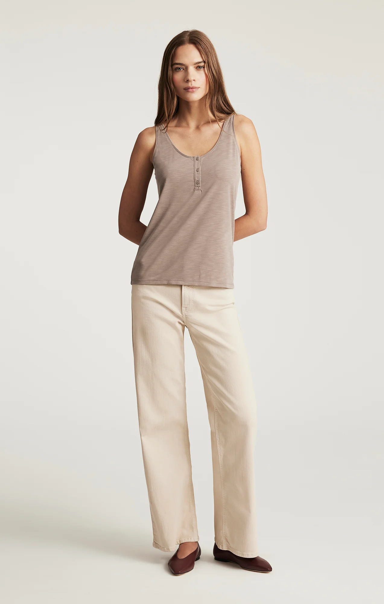 LUXE TOUCH TENCEL™ HENLEY TANK TOP IN FUNGI - Image 5