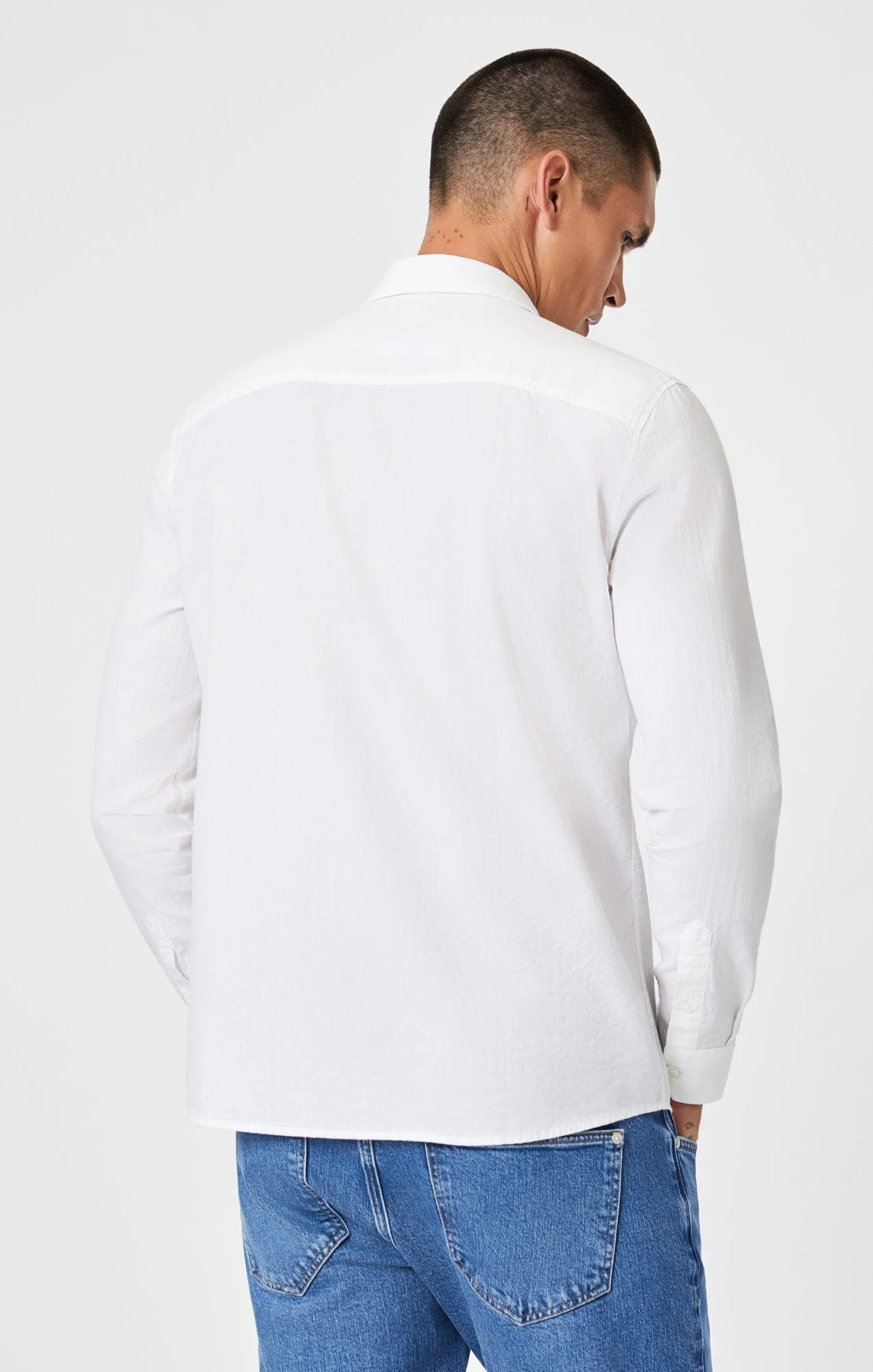 BUTTON-UP LONG SLEEVE SHIRT IN WHITE - Image 3