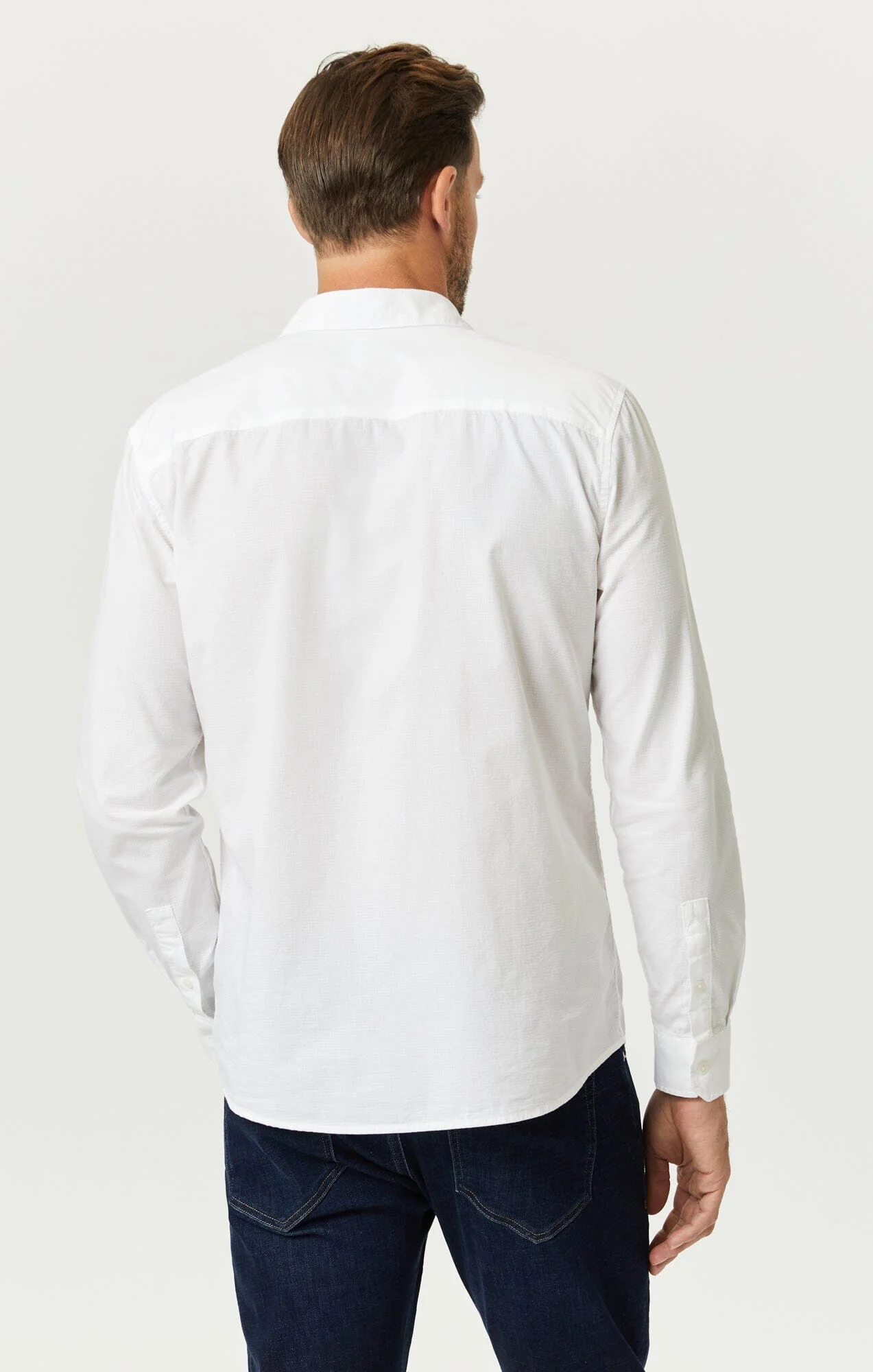 BUTTON-UP LONG SLEEVE SHIRT IN WHITE - Image 4