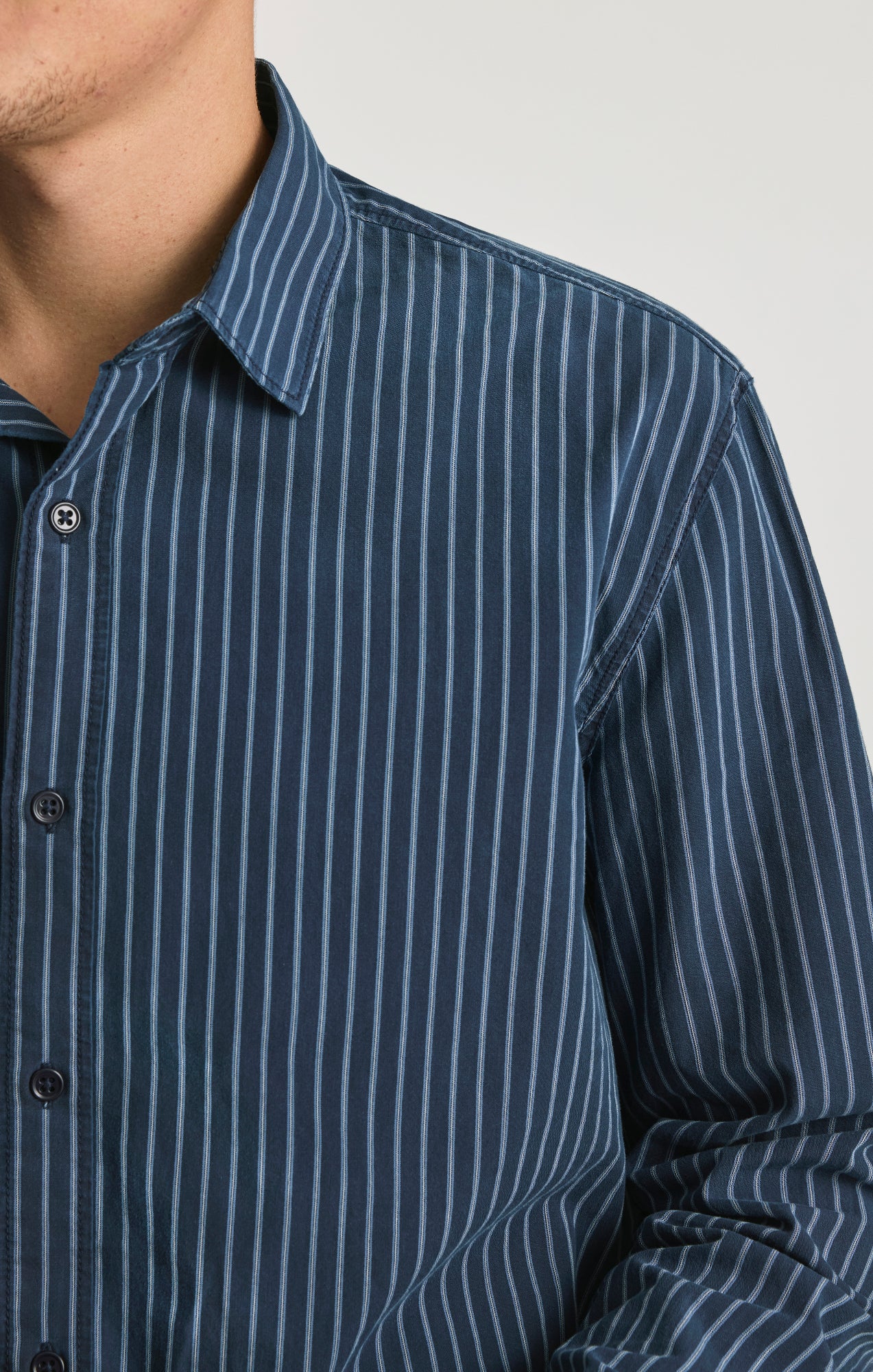 BUTTON-UP SHIRT IN INDIGO STRIPE - Image 2