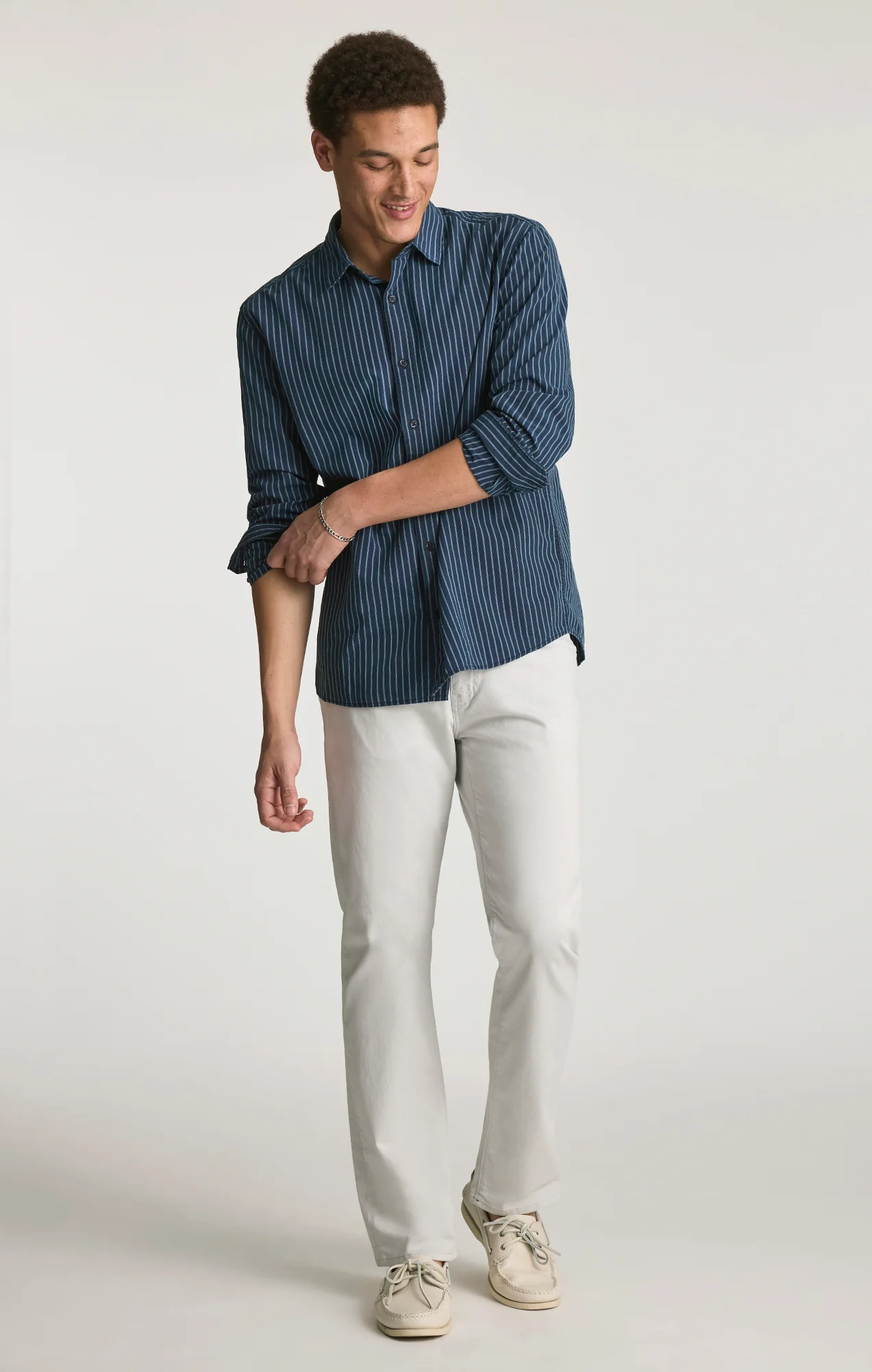 BUTTON-UP SHIRT IN INDIGO STRIPE - Image 5
