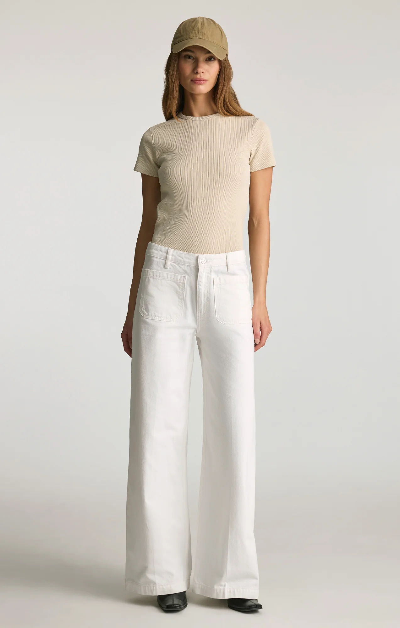 CHRISTINE WIDE LEG IN WHITE CLASSIC DENIM - Image 4