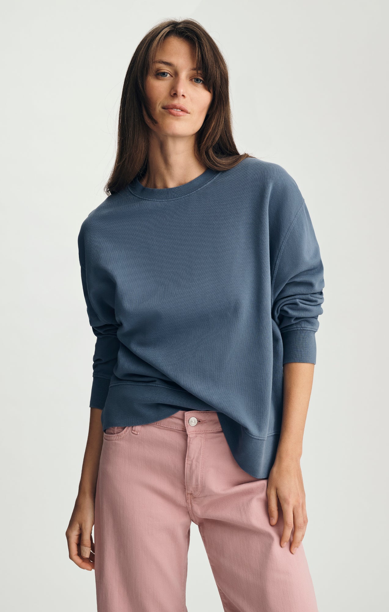 CREW NECK SWEATSHIRT IN BLUE INDIGO