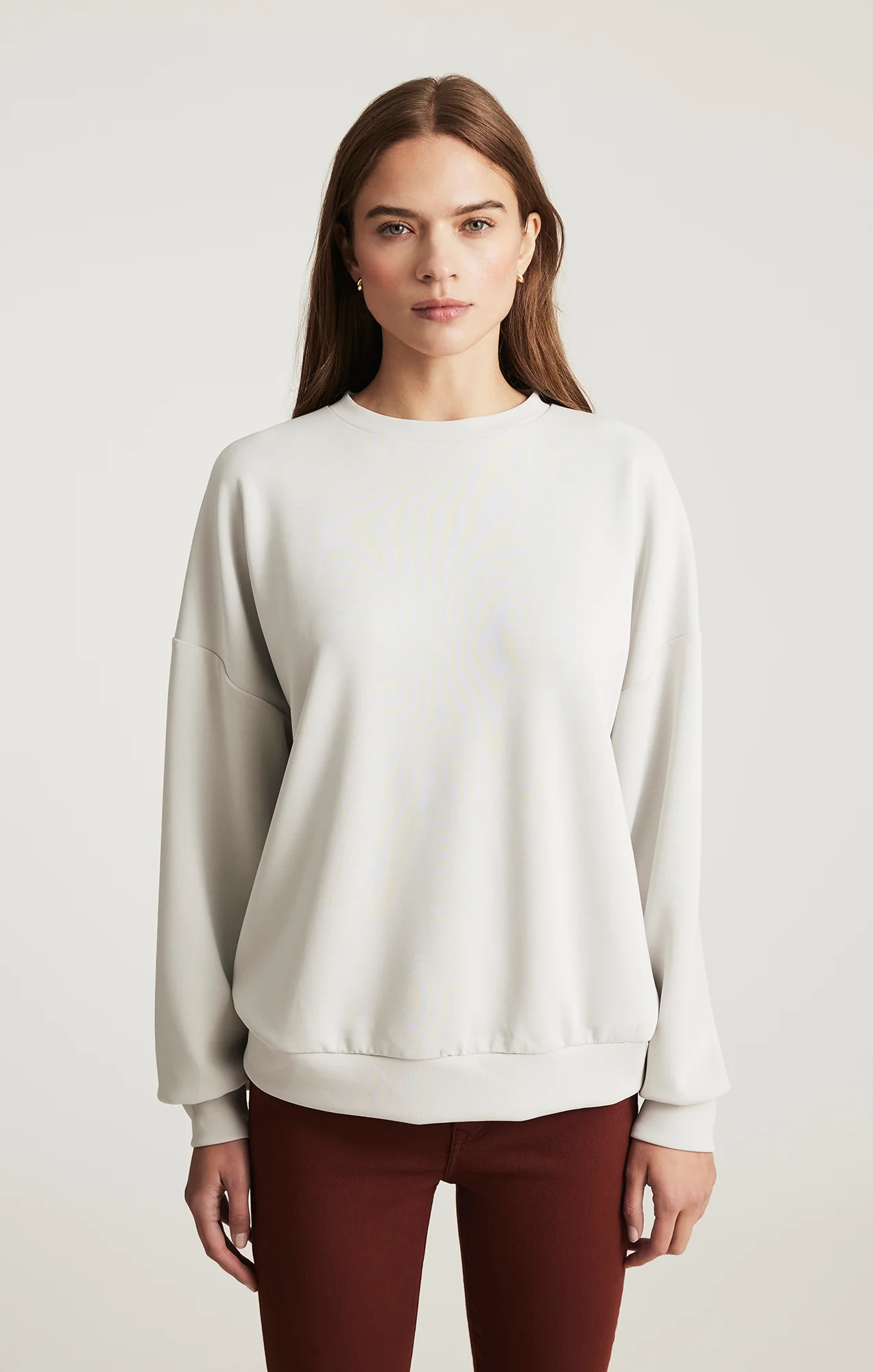 LUXE TOUCH TENCEL™ SWEATSHIRT IN GRAY VIOLET