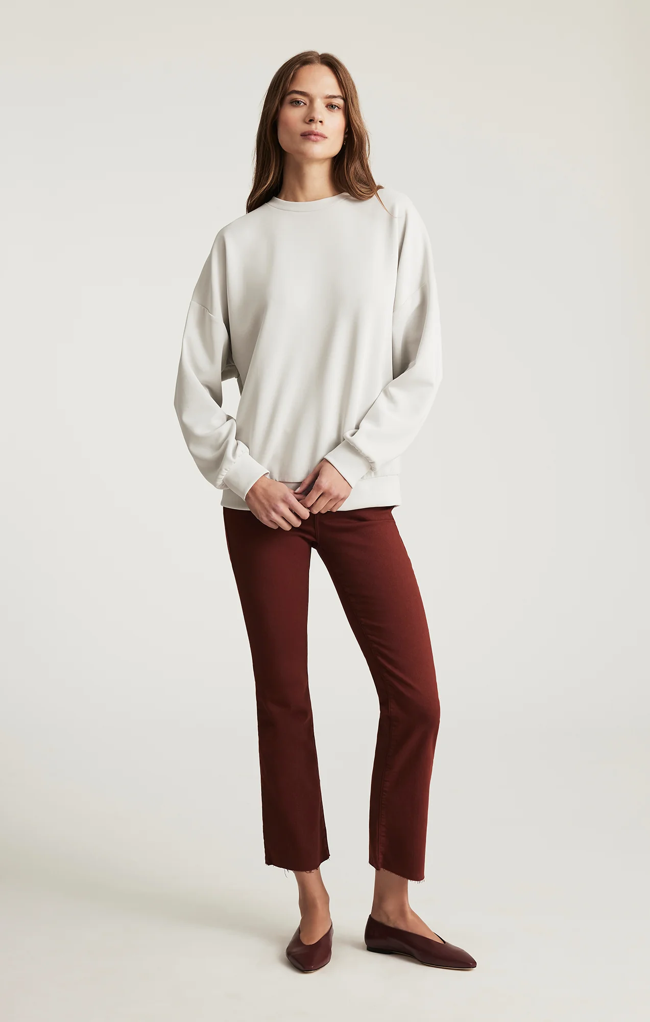 LUXE TOUCH TENCEL™ SWEATSHIRT IN GRAY VIOLET - Image 5