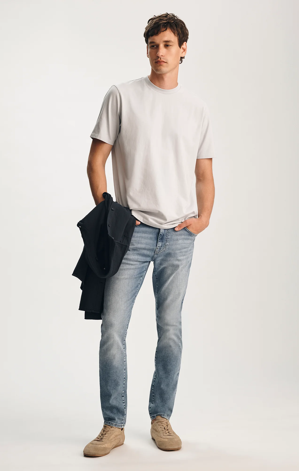 CREW NECK T-SHIRT IN PEARL BLUE - Image 4