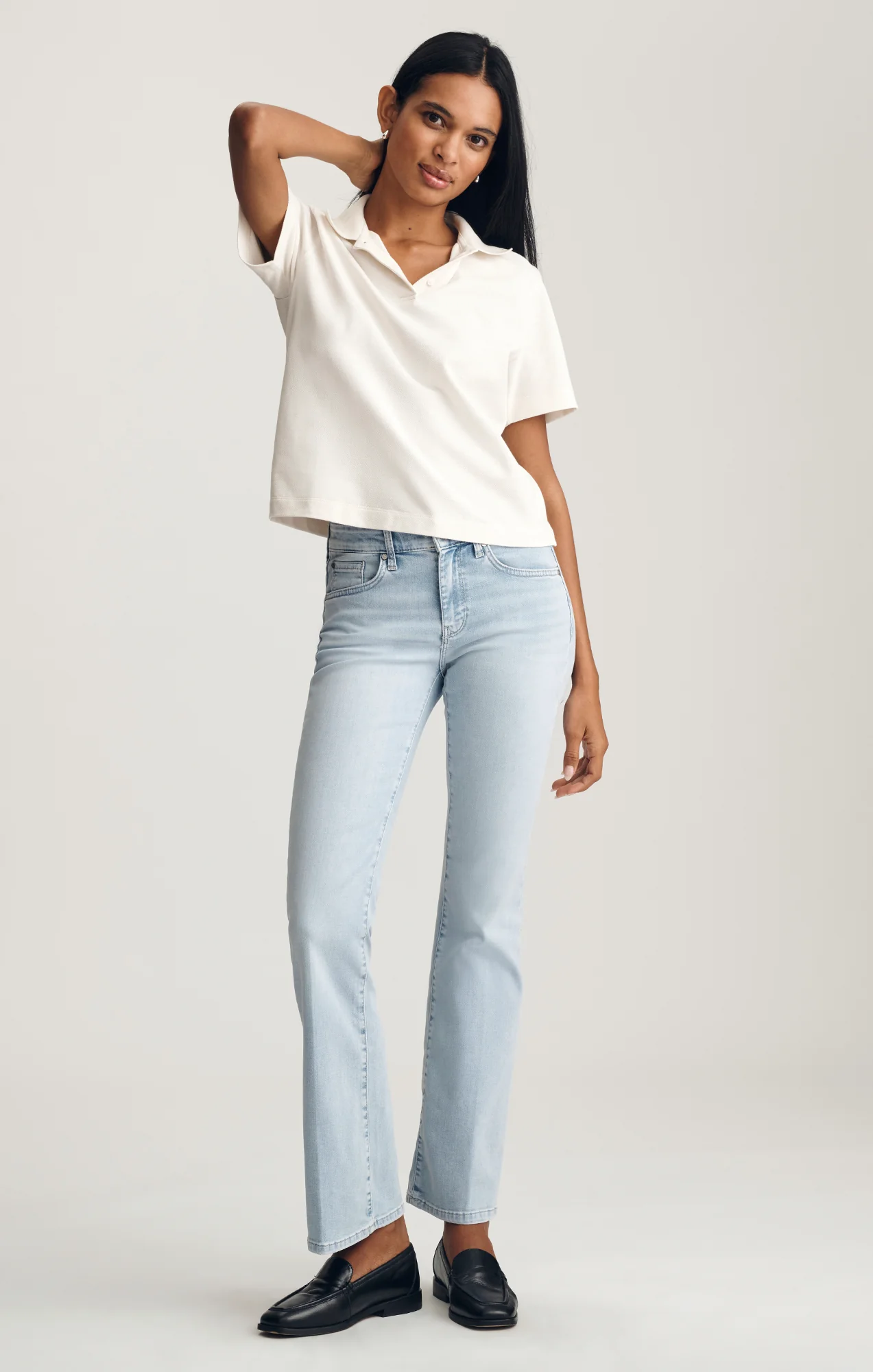 CROPPED POLO T-SHIRT IN COCONUT MILK - Image 4