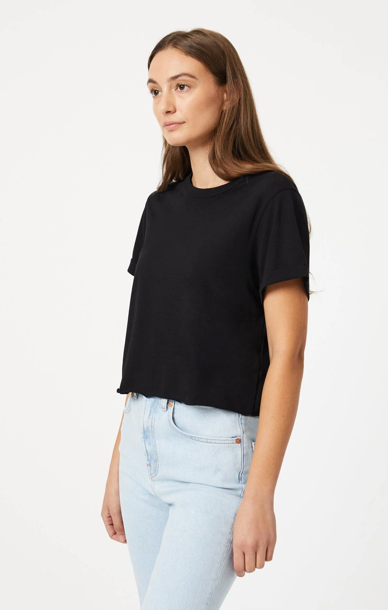 CROPPED T-SHIRT IN BLACK - Image 2