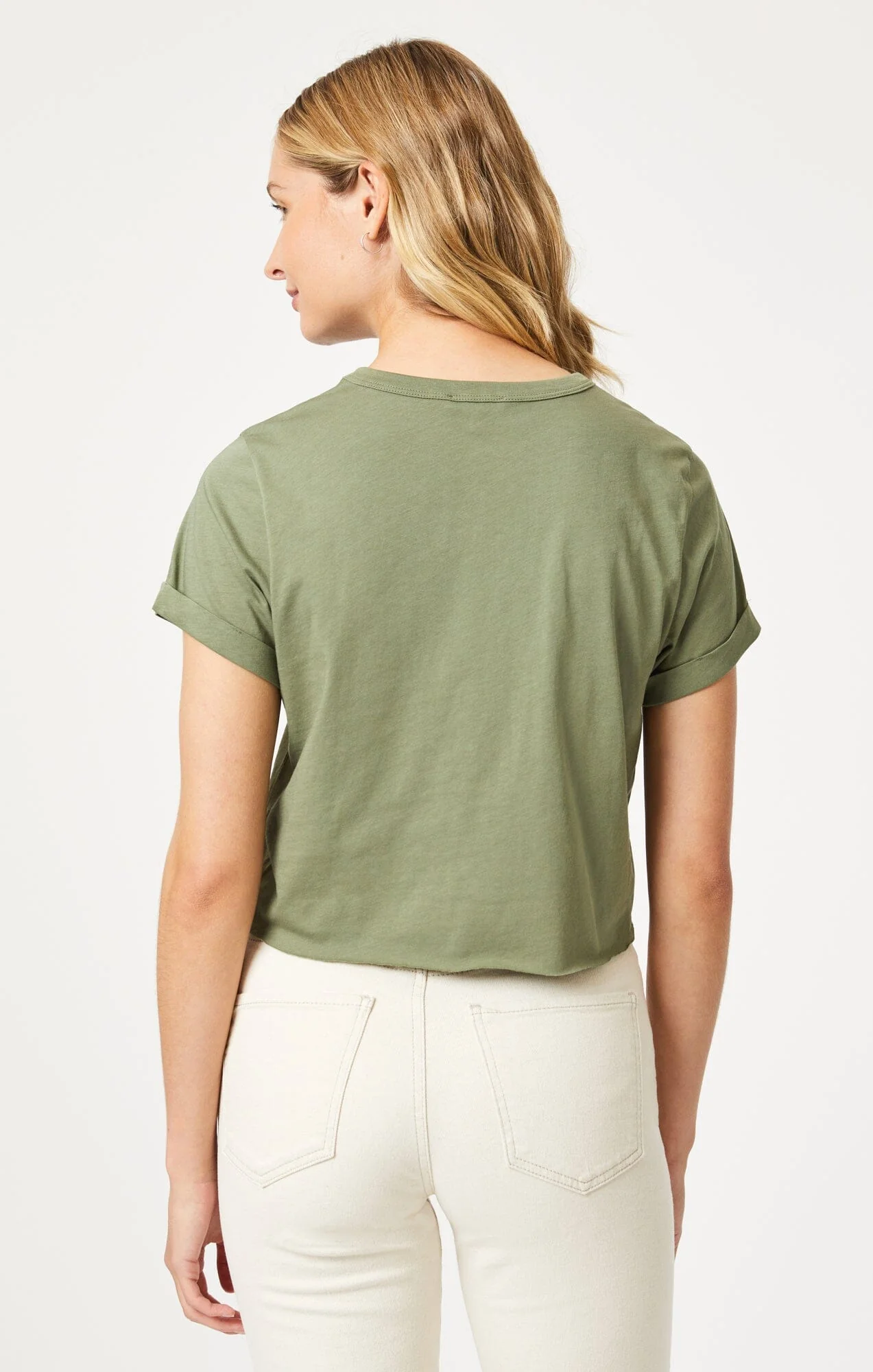 CROPPED T-SHIRT IN DEEP LICHEN GREEN - Image 3