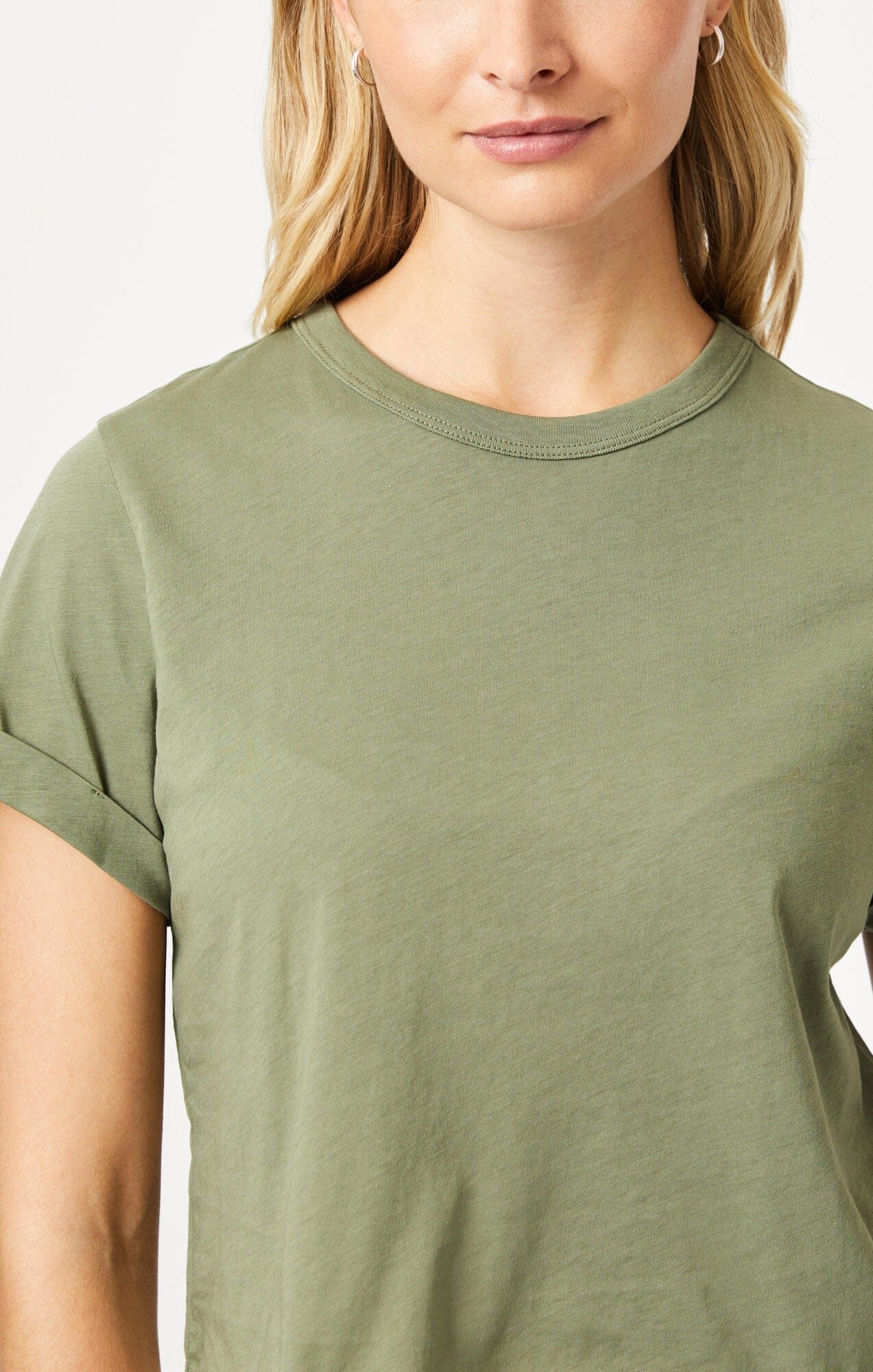 CROPPED T-SHIRT IN DEEP LICHEN GREEN - Image 6