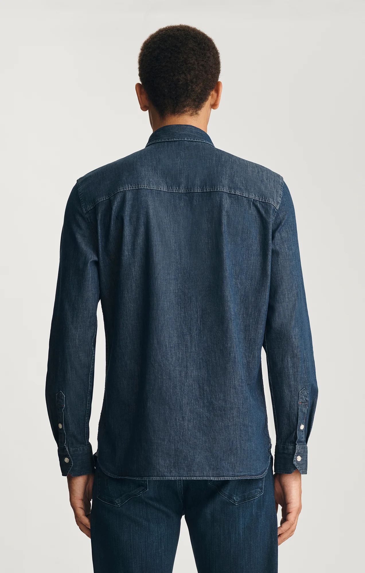 LONG SLEEVE BUTTON-UP SHIRT IN RINSE - Image 3