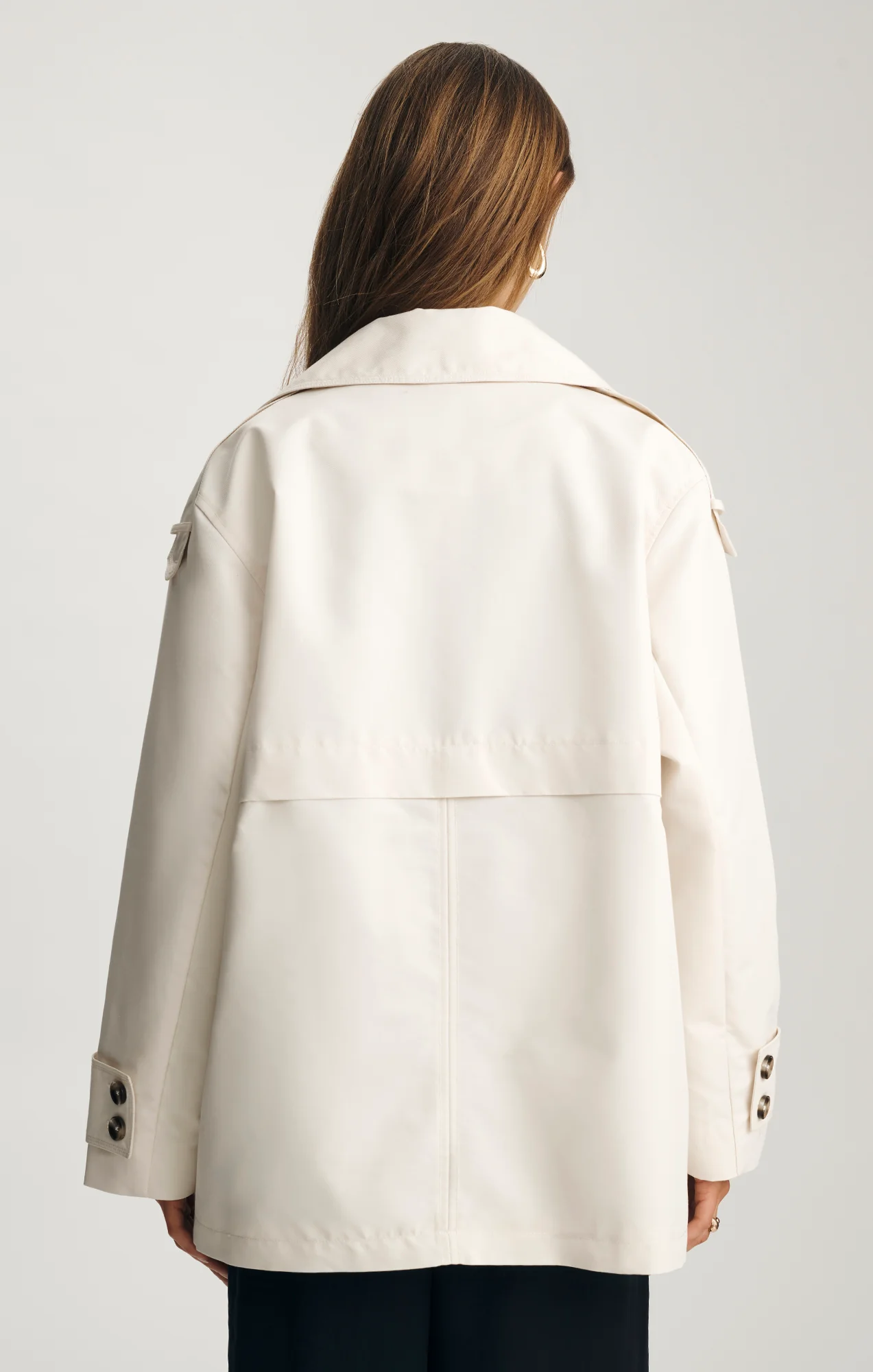 DOUBLE-BREASTED TRENCH COAT IN VANILLA ICE - Image 3