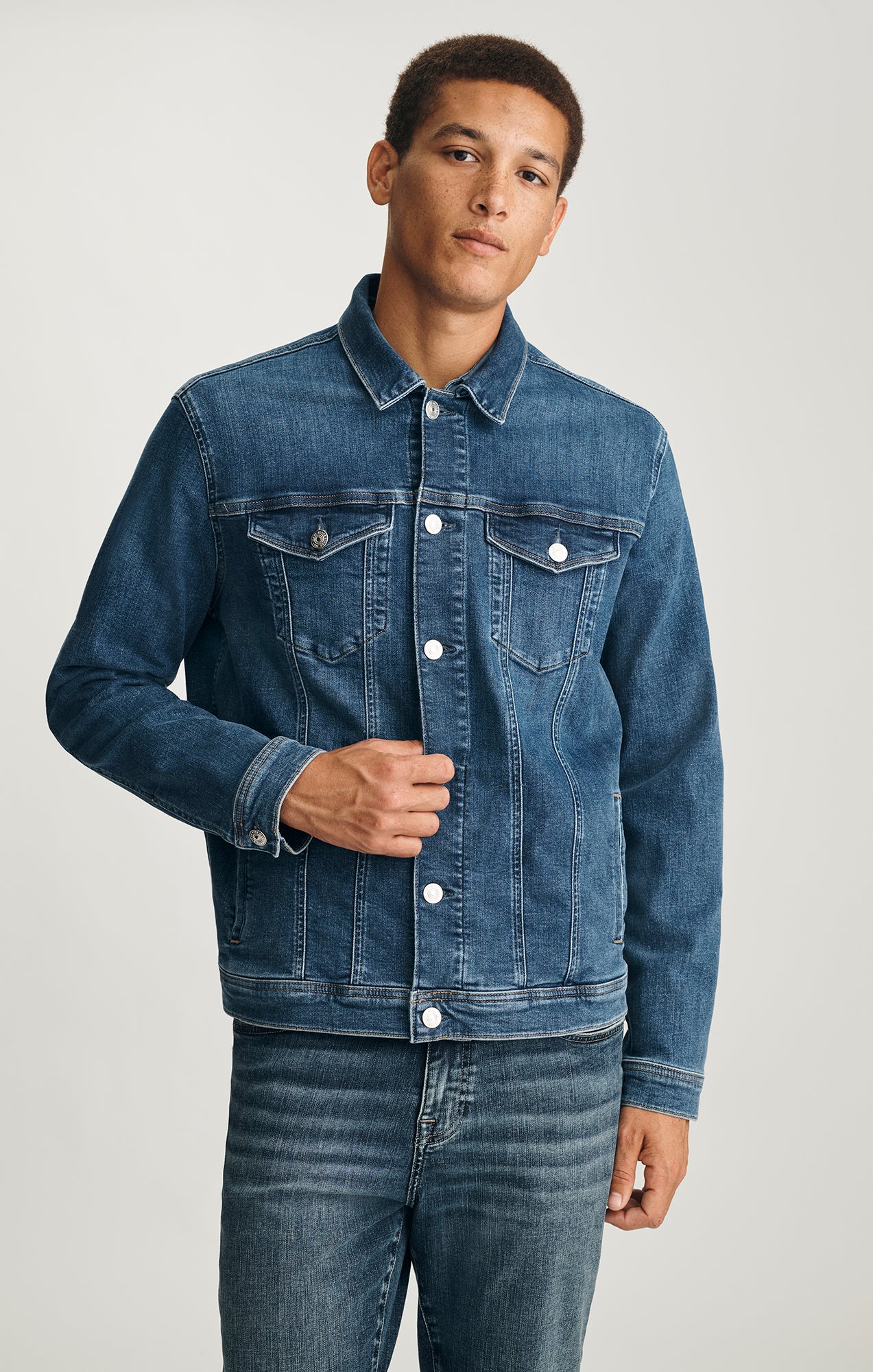 DRAKE DENIM JACKET IN MID BRUSHED CLASSIC VINTAGE