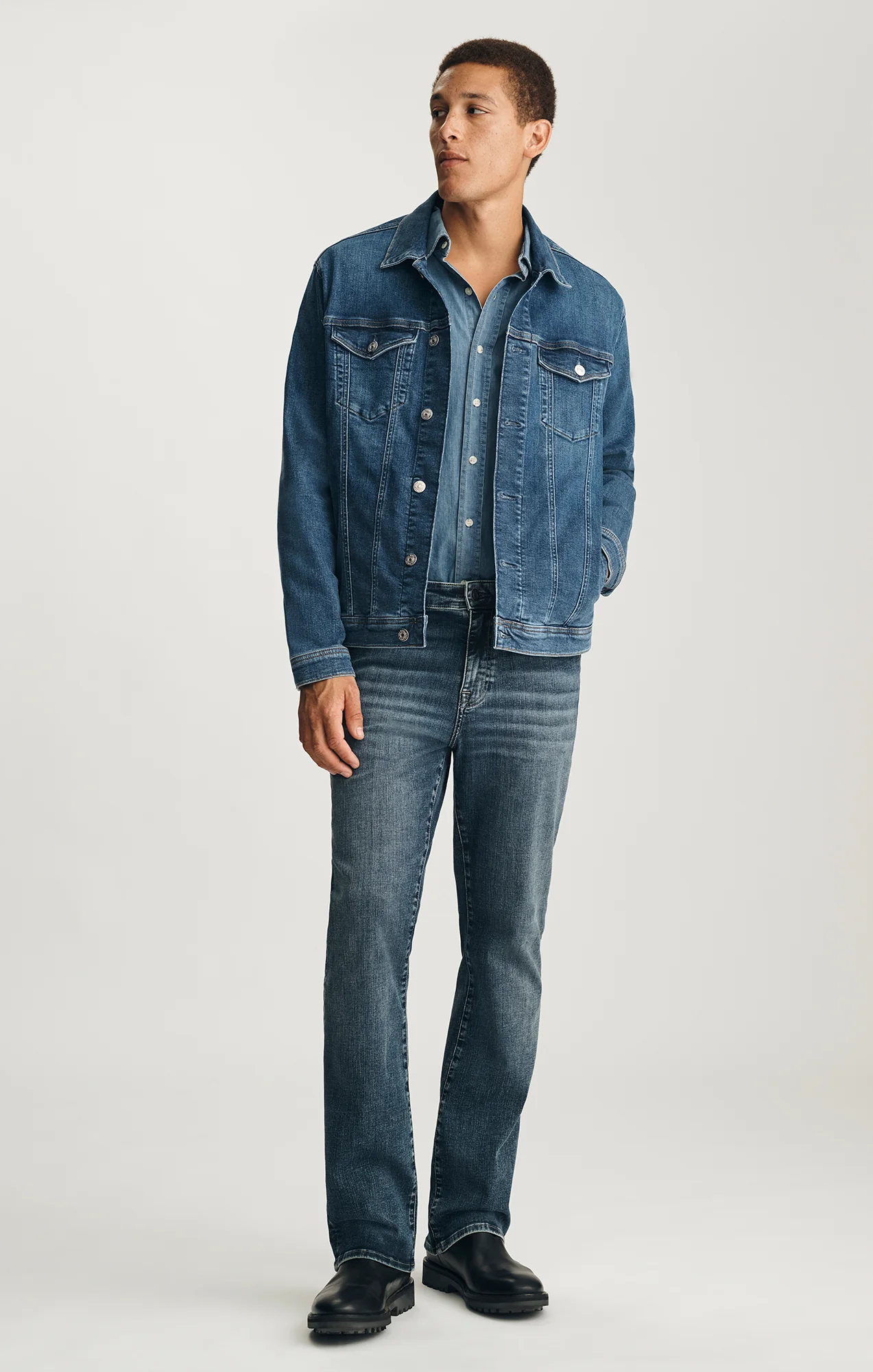 DRAKE DENIM JACKET IN MID BRUSHED CLASSIC VINTAGE - Image 4