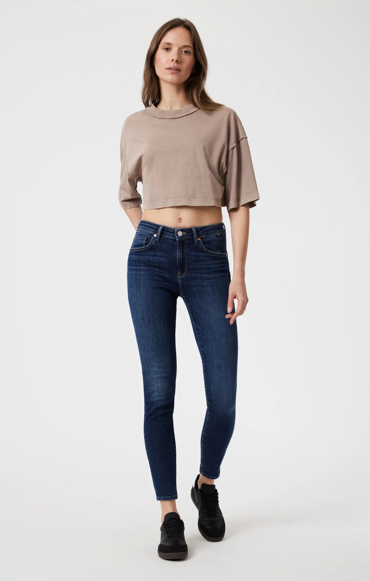 DROP SHOULDER CROPPED T-SHIRT IN MOON ROCK - Image 7