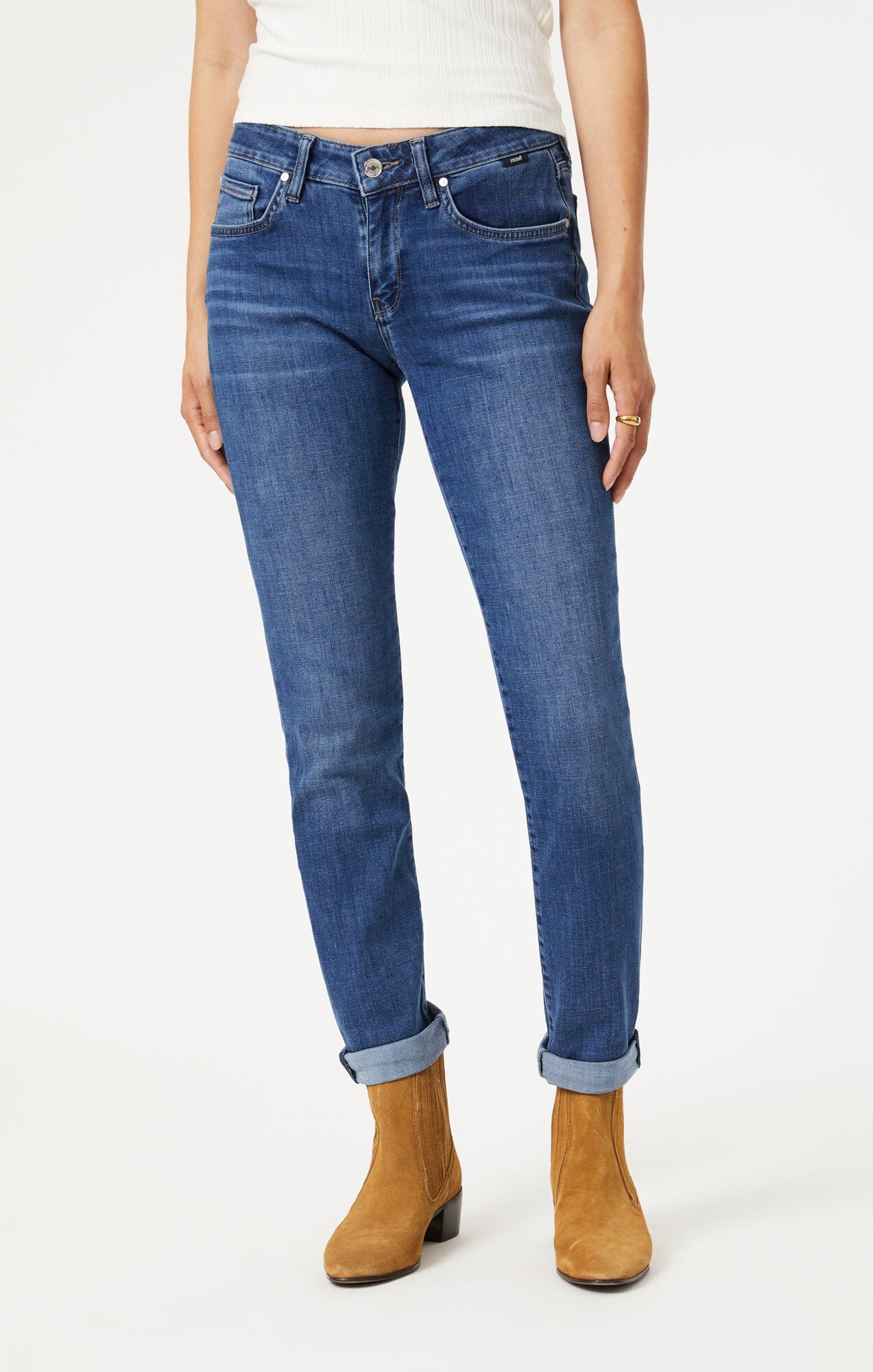 EMMA SLIM BOYFRIEND IN DARK BRUSHED FEATHER BLUE - Image 3