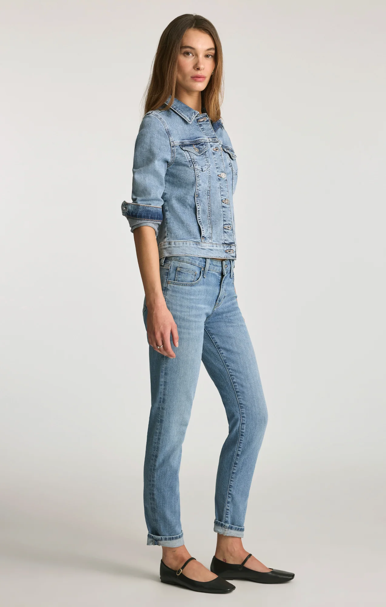 EMMA SLIM BOYFRIEND IN LIGHT BRUSHED FLEX BLUE - Image 2