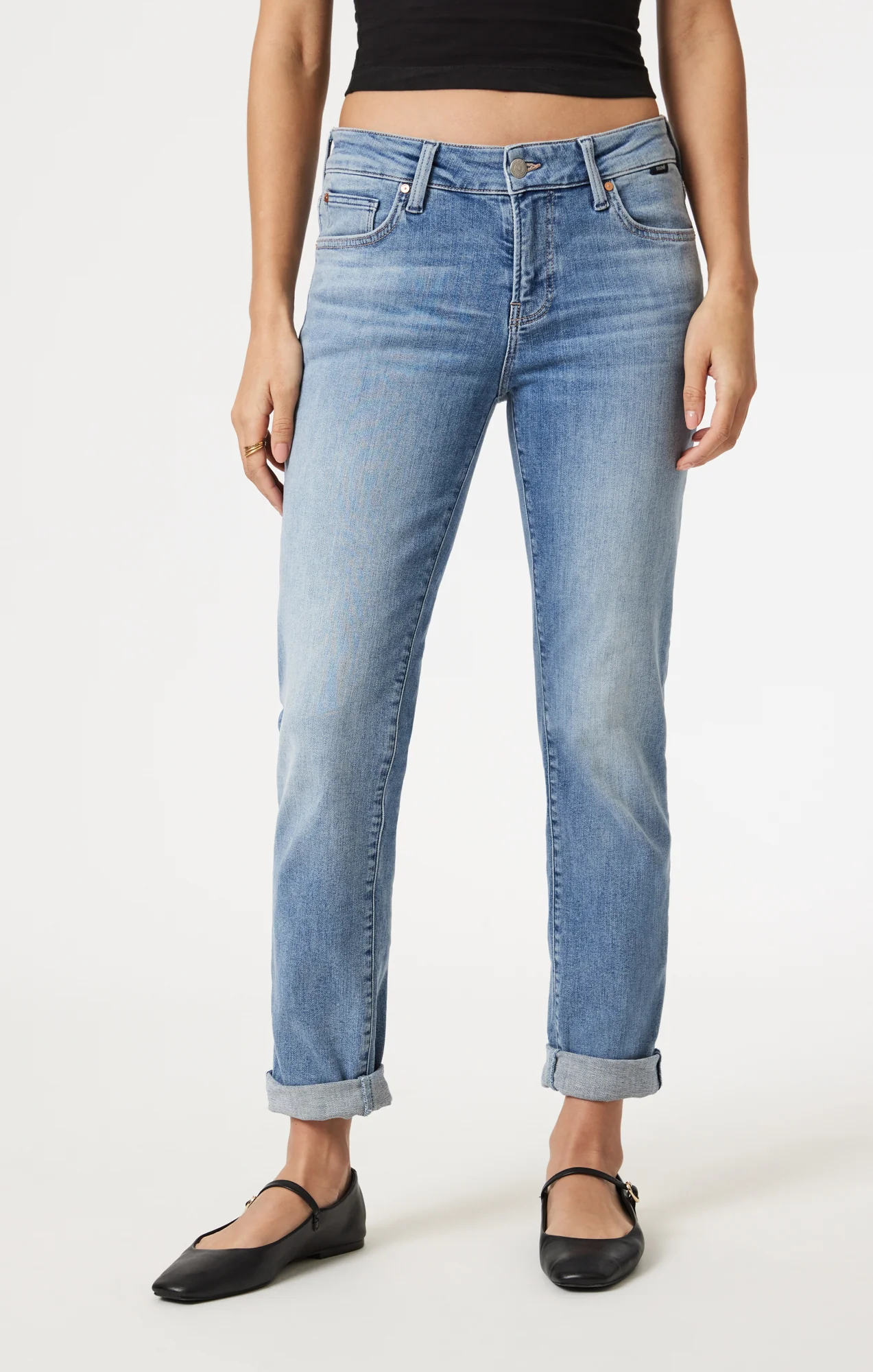 EMMA SLIM BOYFRIEND IN LIGHT BRUSHED FLEX BLUE - Image 3