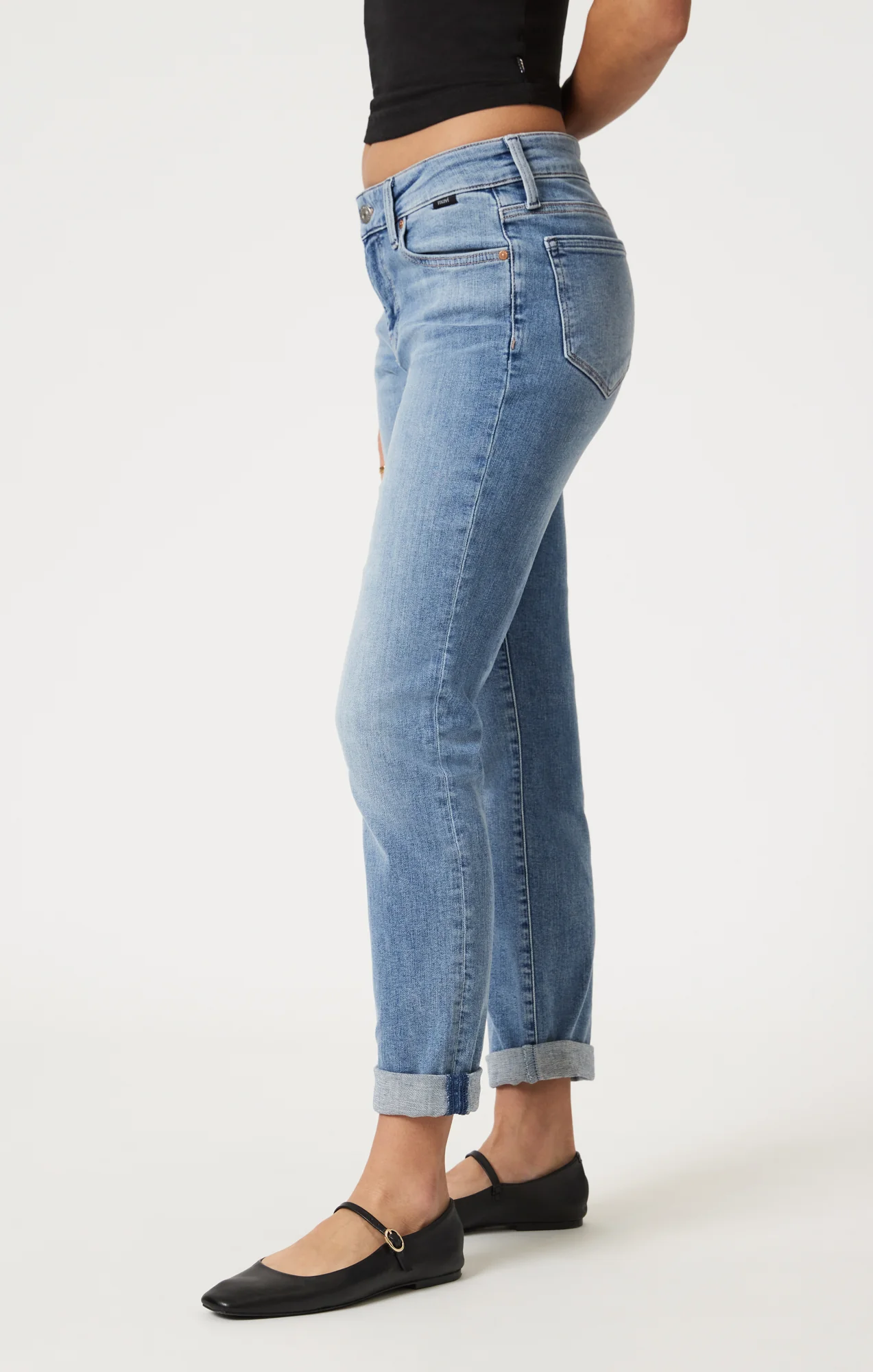 EMMA SLIM BOYFRIEND IN LIGHT BRUSHED FLEX BLUE - Image 4