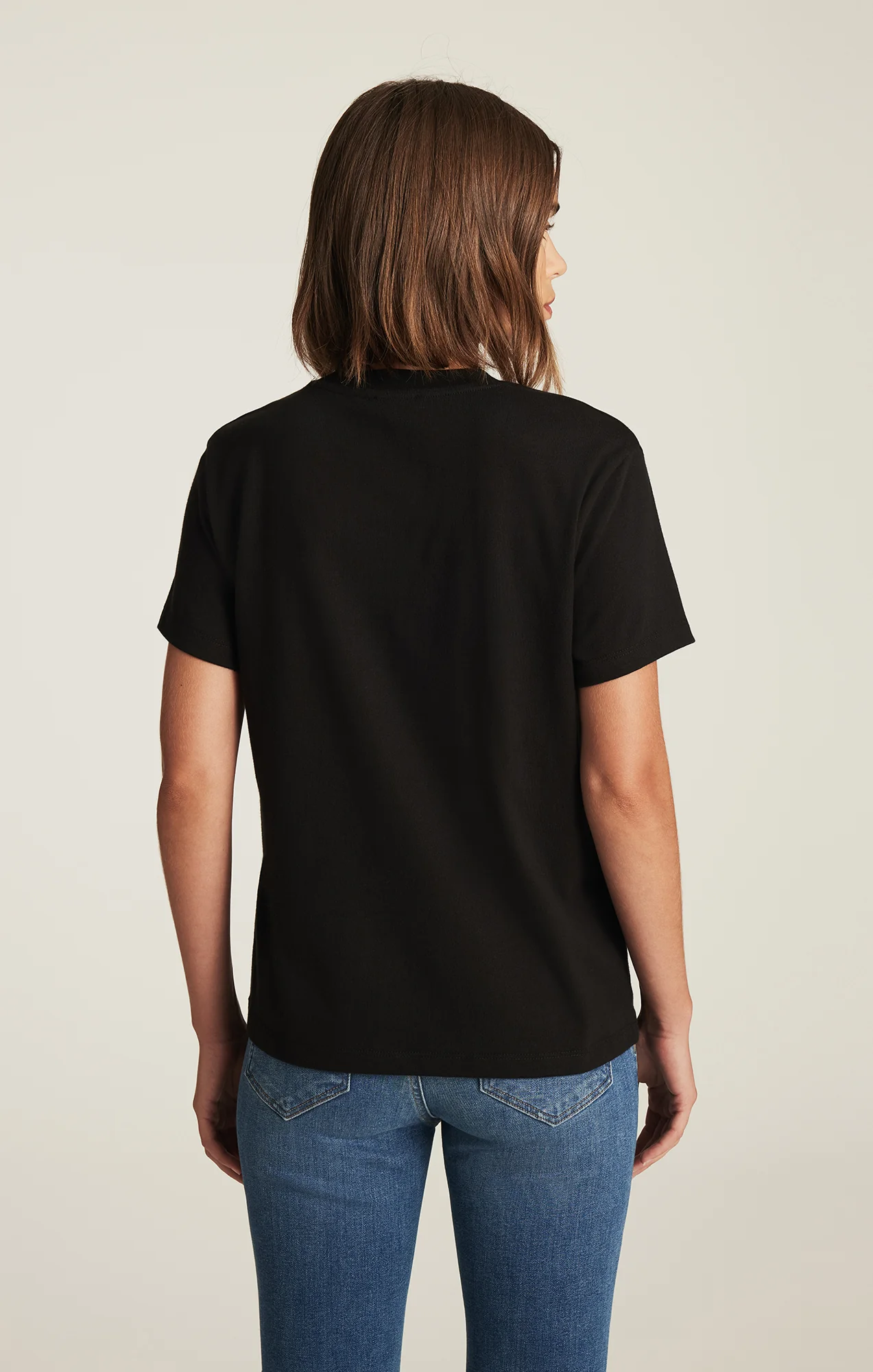 CREW NECK T-SHIRT IN BLACK - Image 3