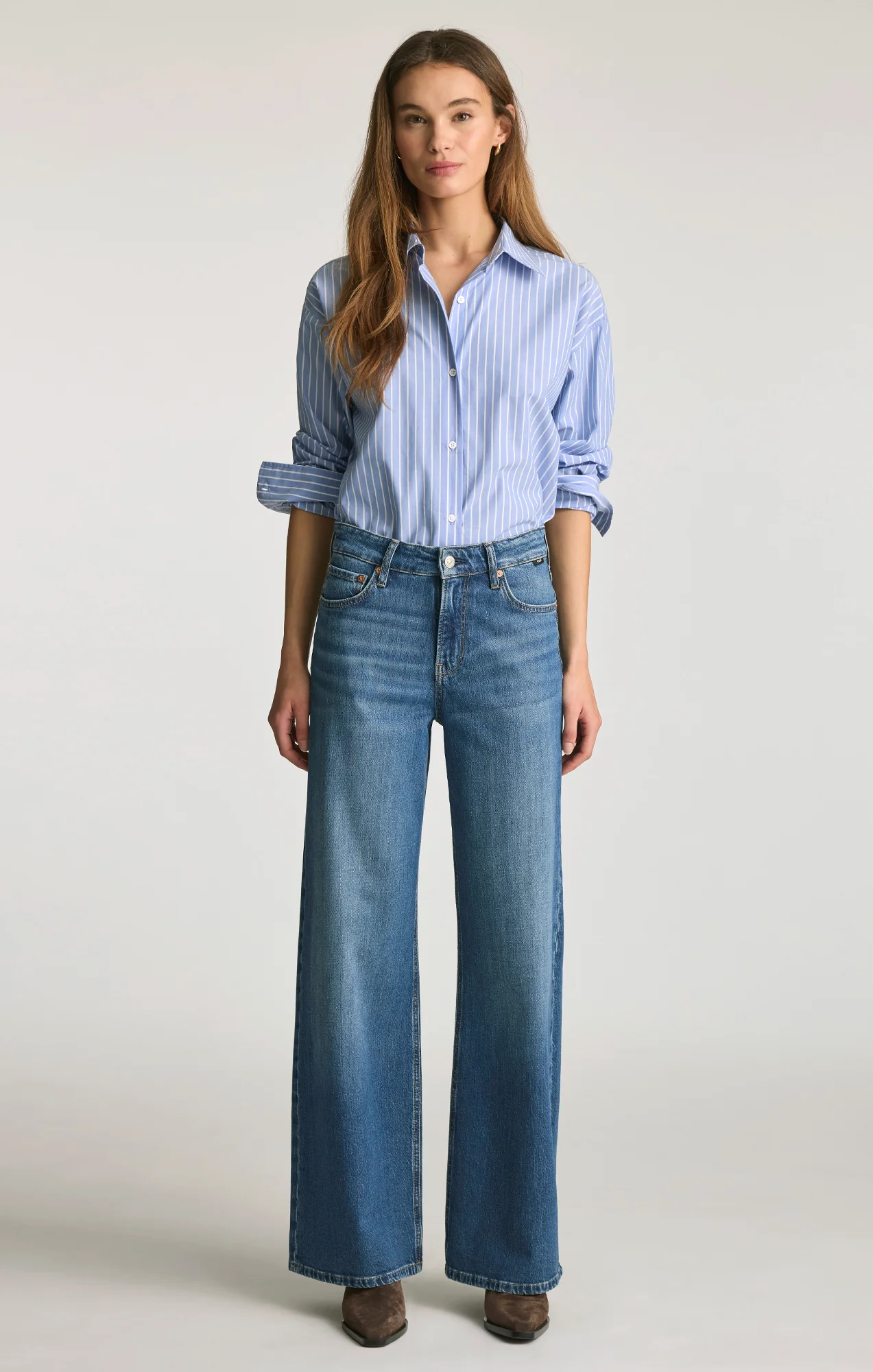 FLORIDA WIDE LEG IN MID BRUSHED CLASSIC BLUE - Image 3