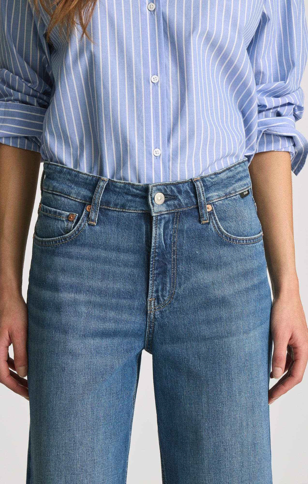 FLORIDA WIDE LEG IN MID BRUSHED CLASSIC BLUE - Image 6
