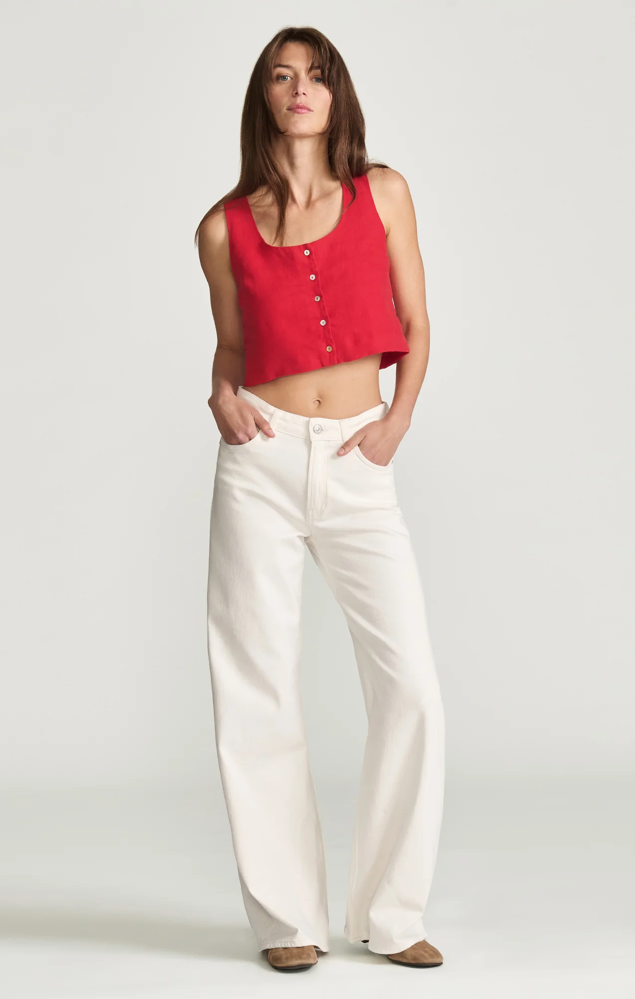 FLORIDA WIDE LEG IN OFF-WHITE CLASSIC BLUE