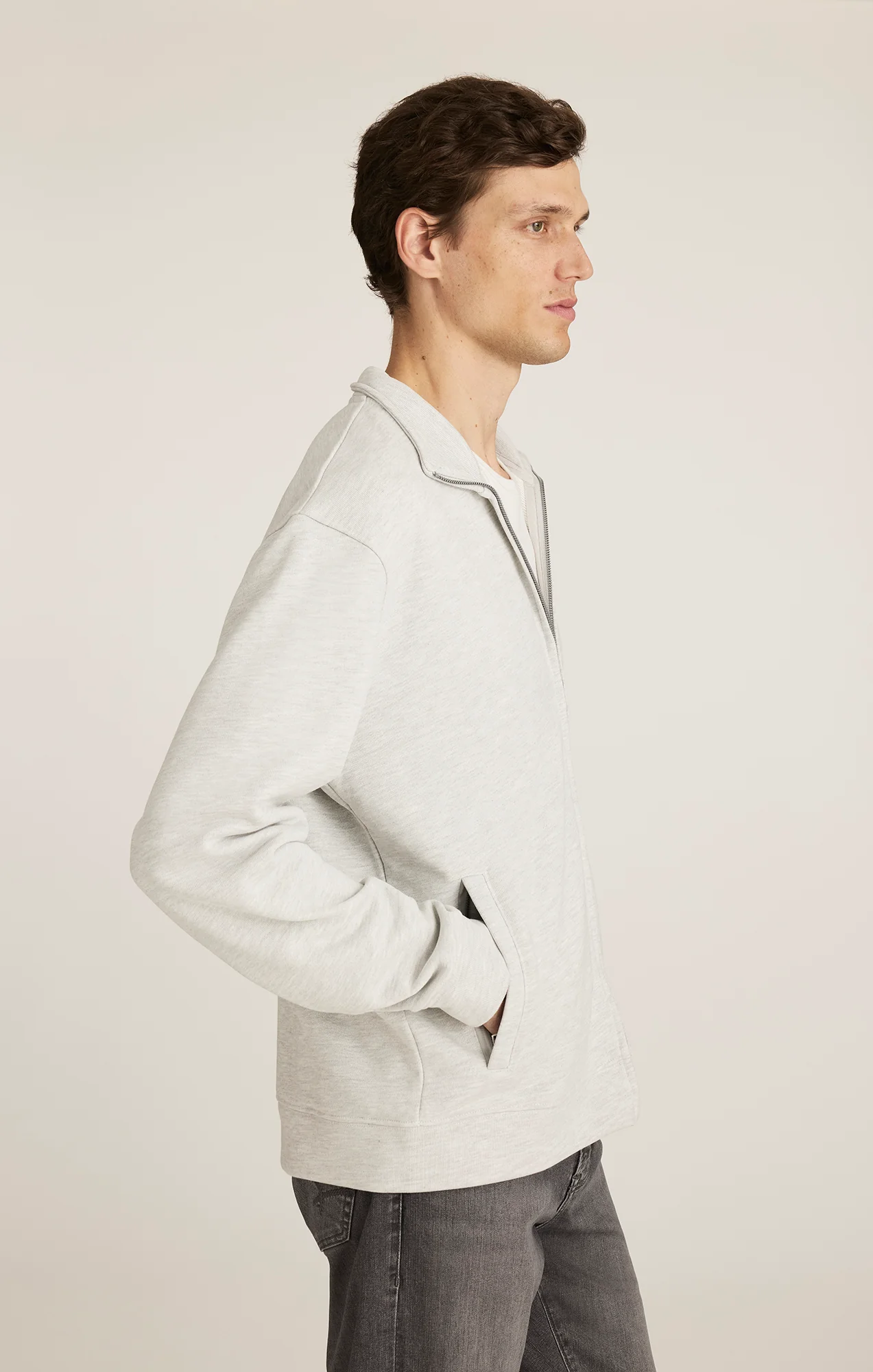EDITION FULL ZIP SWEATSHIRT IN HEATHER GREY - Image 2