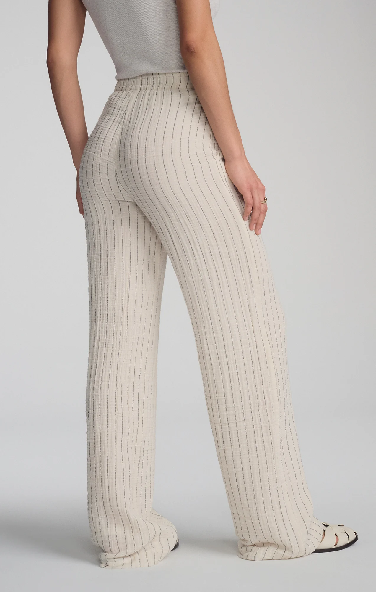 GAUZE PANTS IN GREY STRIPE - Image 8